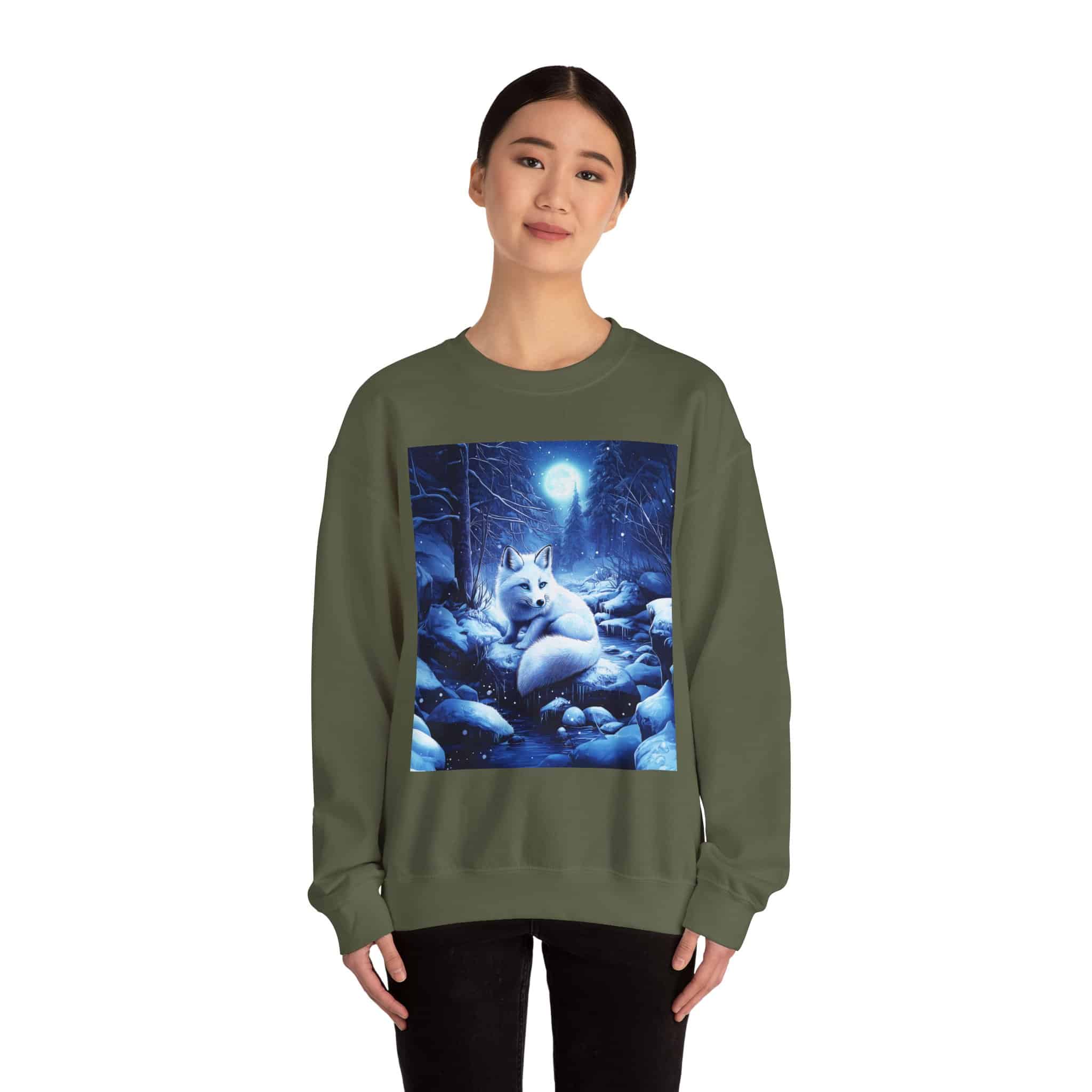 Arctic Fox by Wyldesigns Unisex Heavy Blend™ Crewneck Sweatshirt - Image 14