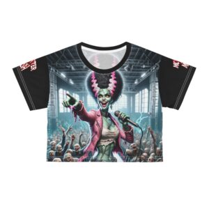 Monster Mosh 2024 Tour Lily Singer MM-D006 Crop Tee (AOP) - Black Sleeves