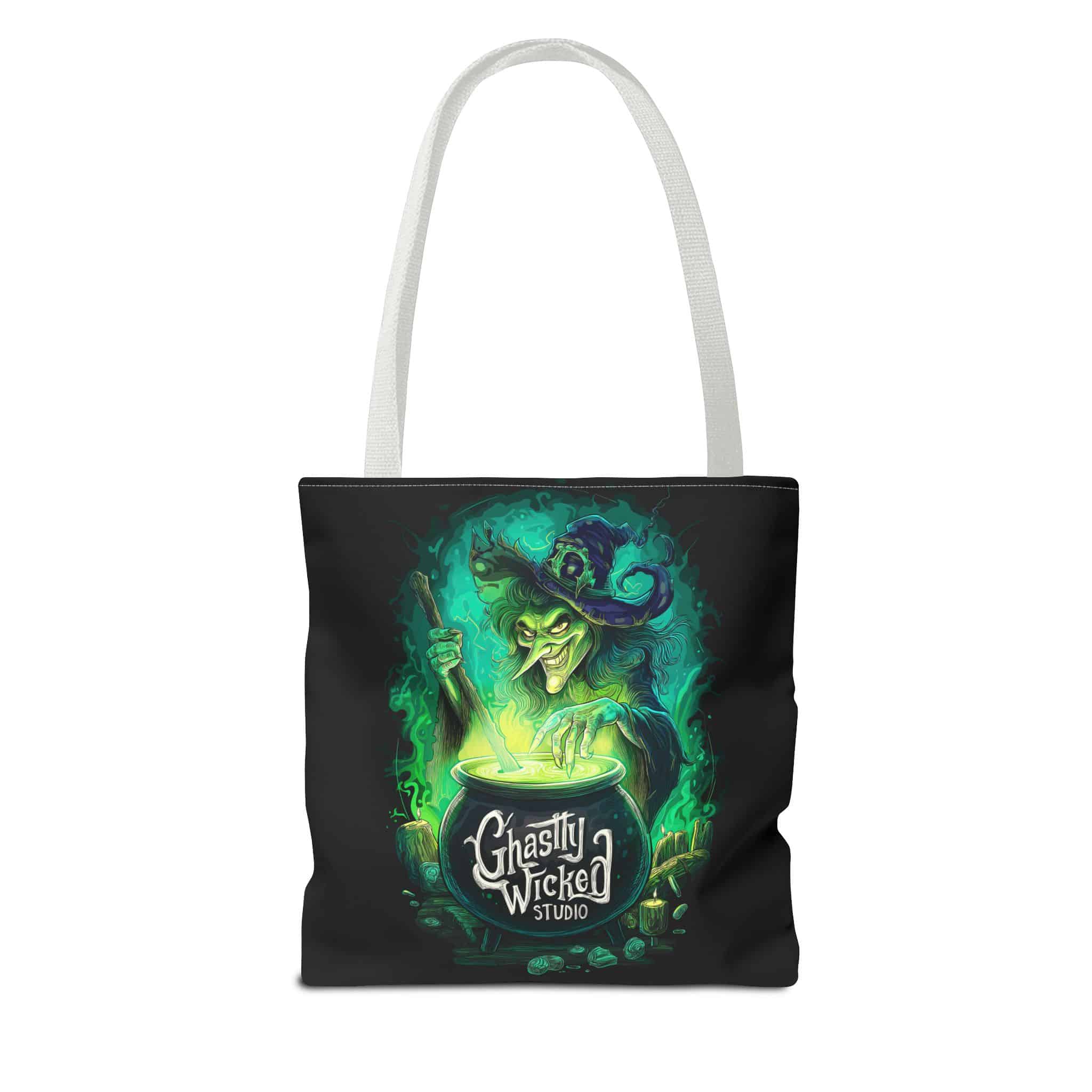 Ghastly Wicked Cauldron Witch Tote Bag (AOP) - Image 26