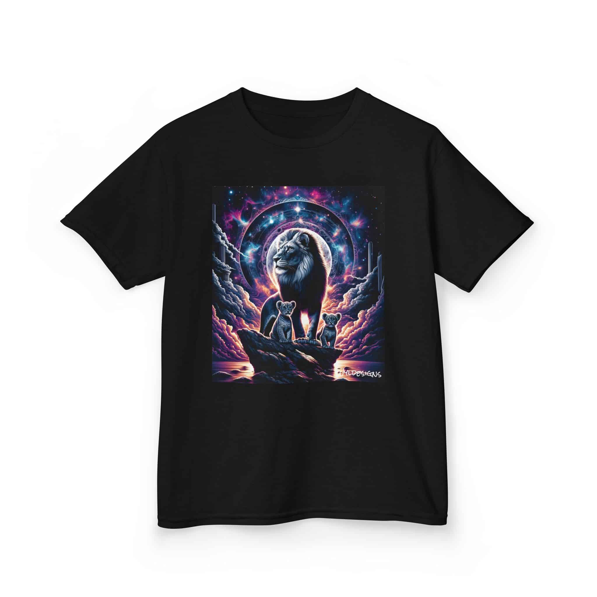 Cosmic Lion Family WD-D006 By Wyldesigns Kids Heavy Cotton™ Tee - Image 3