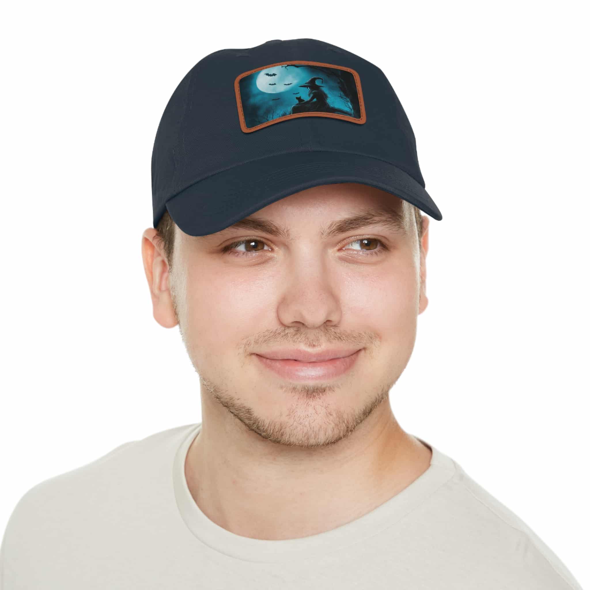 Witch With Black Cat By Moonlight #MJ-W003 Logo Leather Patch Dad Hat - Casual Style for Music Lovers - Image 85