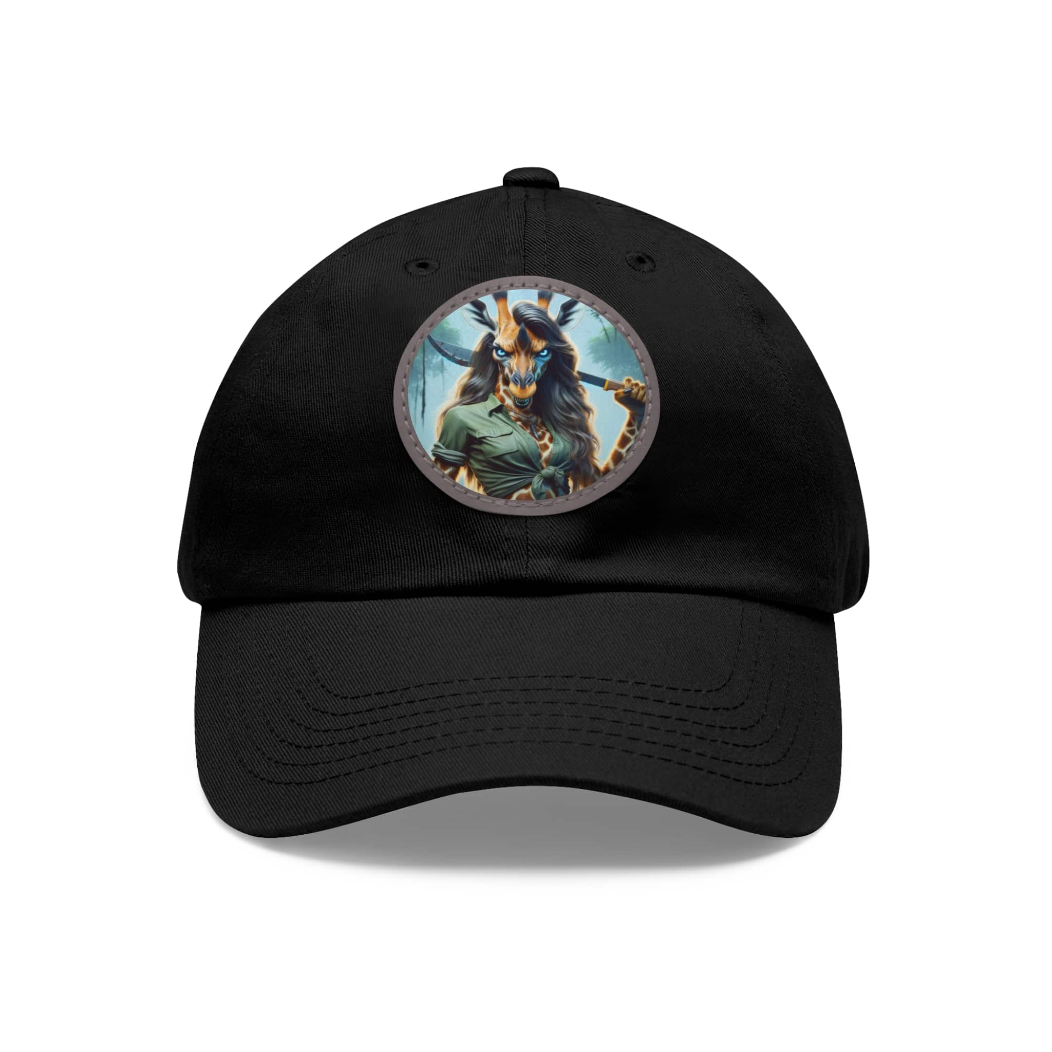 Arm The Animals: Hunter Giraffe Girl #AA-D-Gi001 Artistic Round Leather Patch Dad Hat - Stylish Casual Cap - Image 51