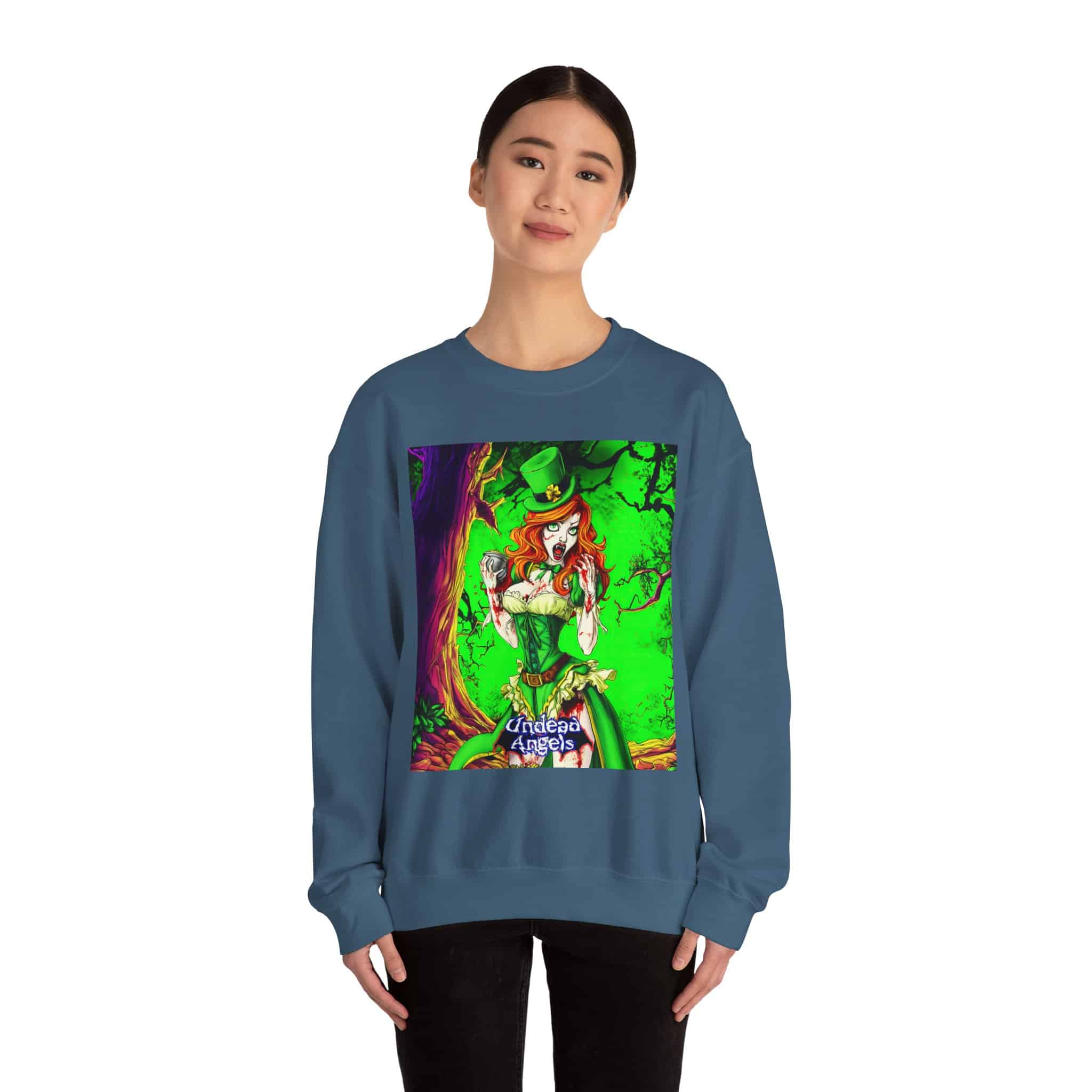 Undead Angels Leprechaun Queen Fiona Classic Reborn Style II Unisex Heavy Blend™ Crewneck Sweatshirt - Image 18