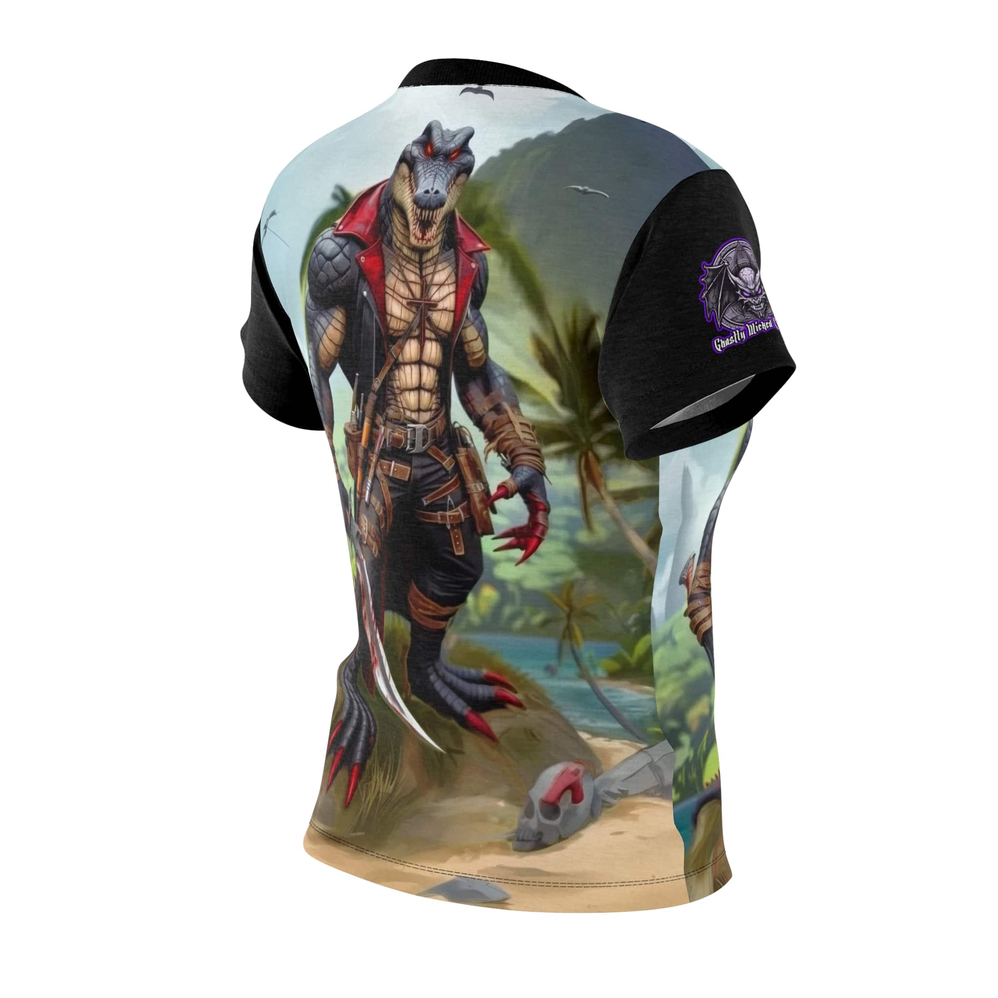 Arm The Animals: Pirate Gator #AA-D-PG003 Women's Cut & Sew Tee (AOP) - Image 4