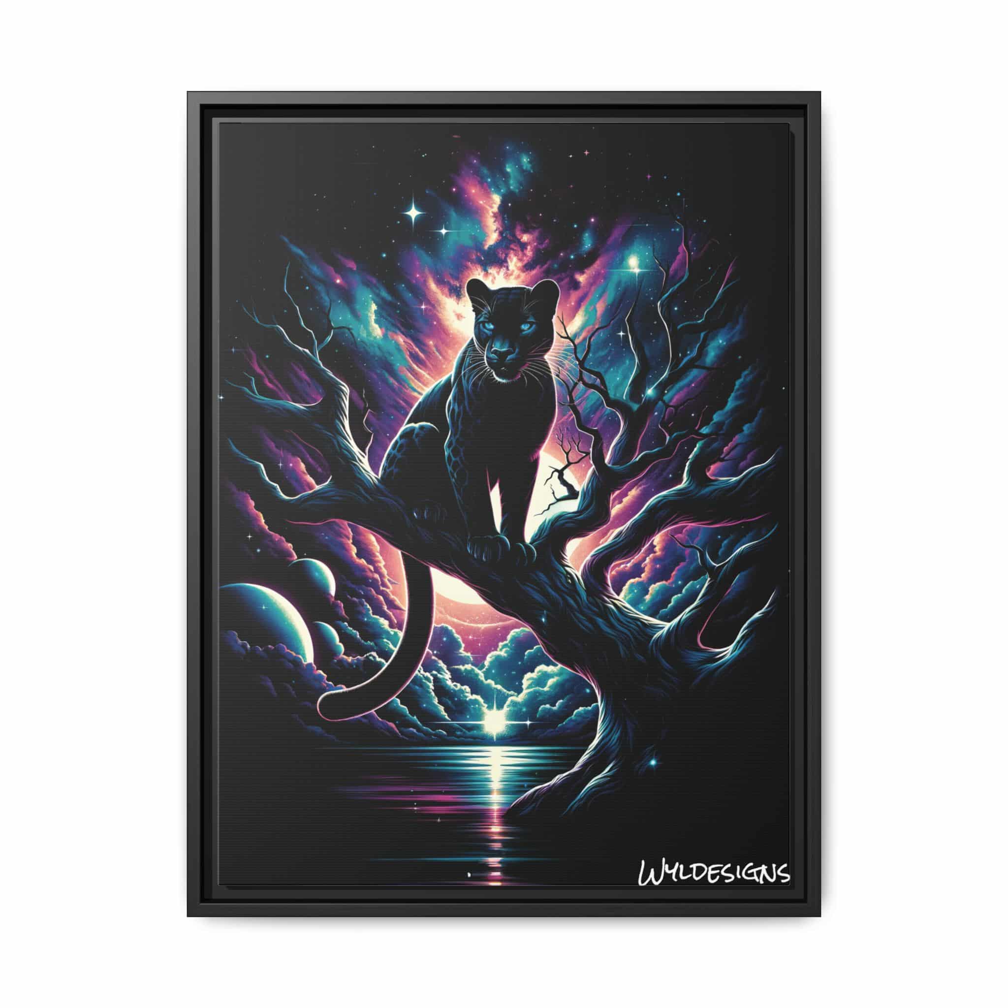 Cosmic Black Panther WD-D009 By Wyldesigns Matte Canvas, Black Frame - Image 7