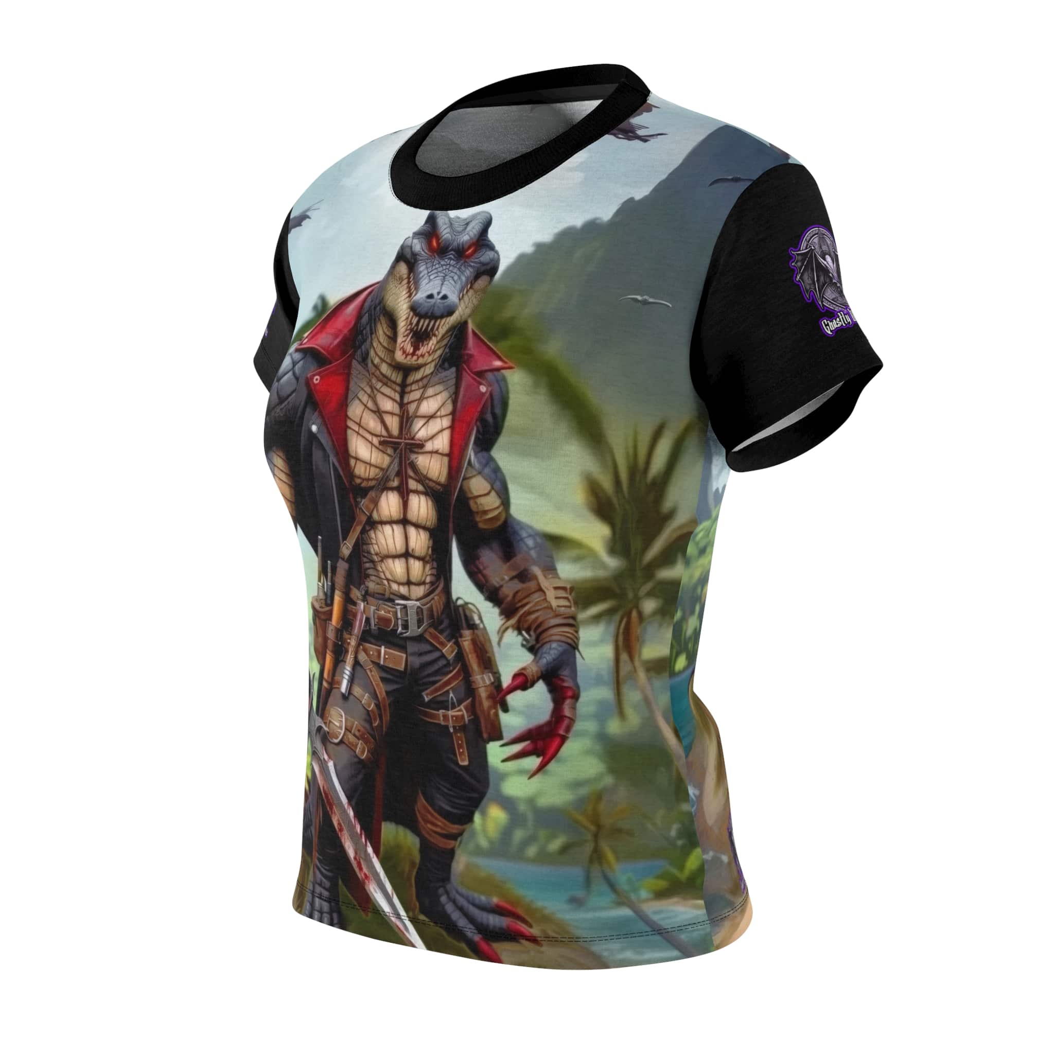 Arm The Animals: Pirate Gator #AA-D-PG003 Women's Cut & Sew Tee (AOP) - Image 3