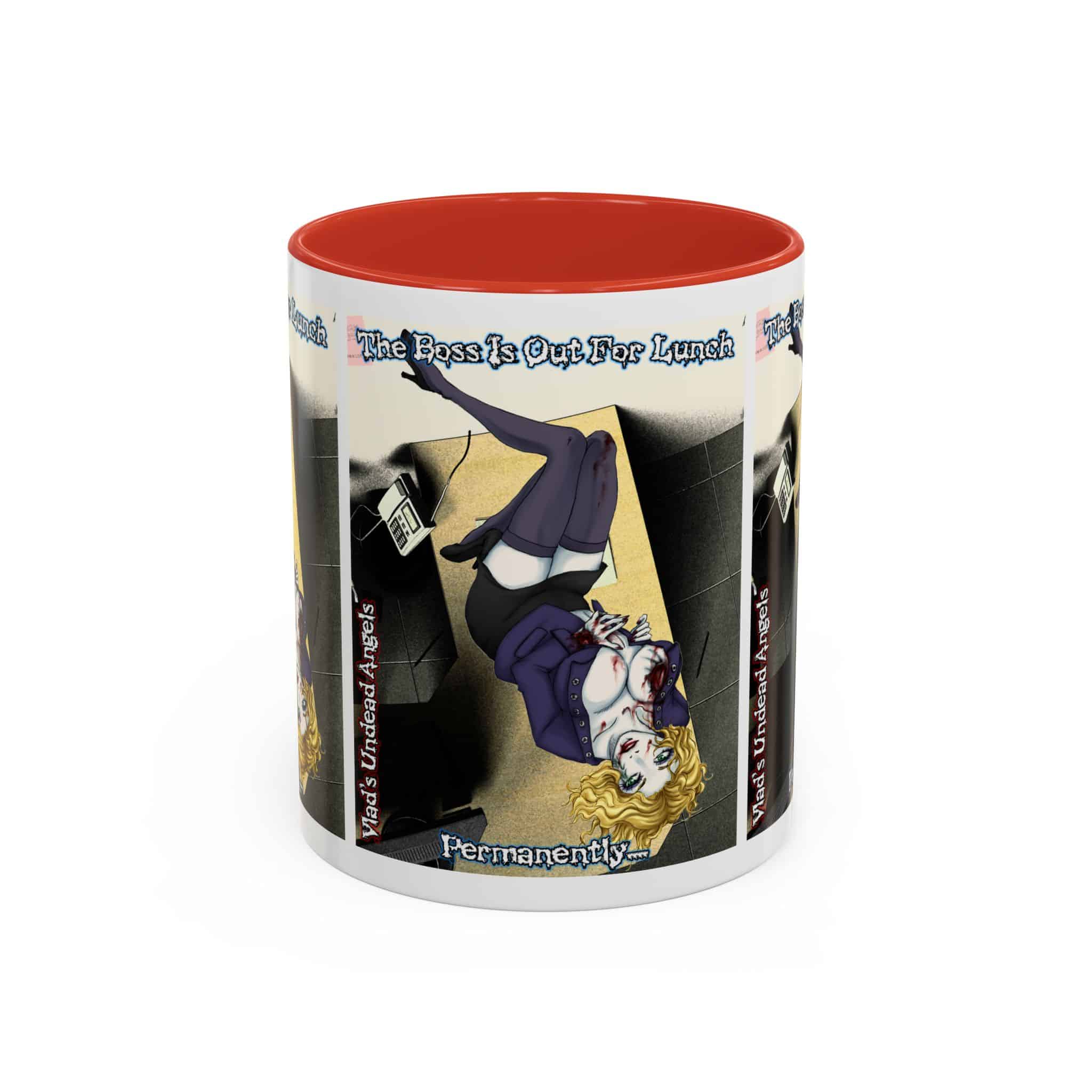 Jennifer Undead Angel Zombie Secretary – Classic Art w/Text Accent Coffee Mug (11, 15oz) - Image 10