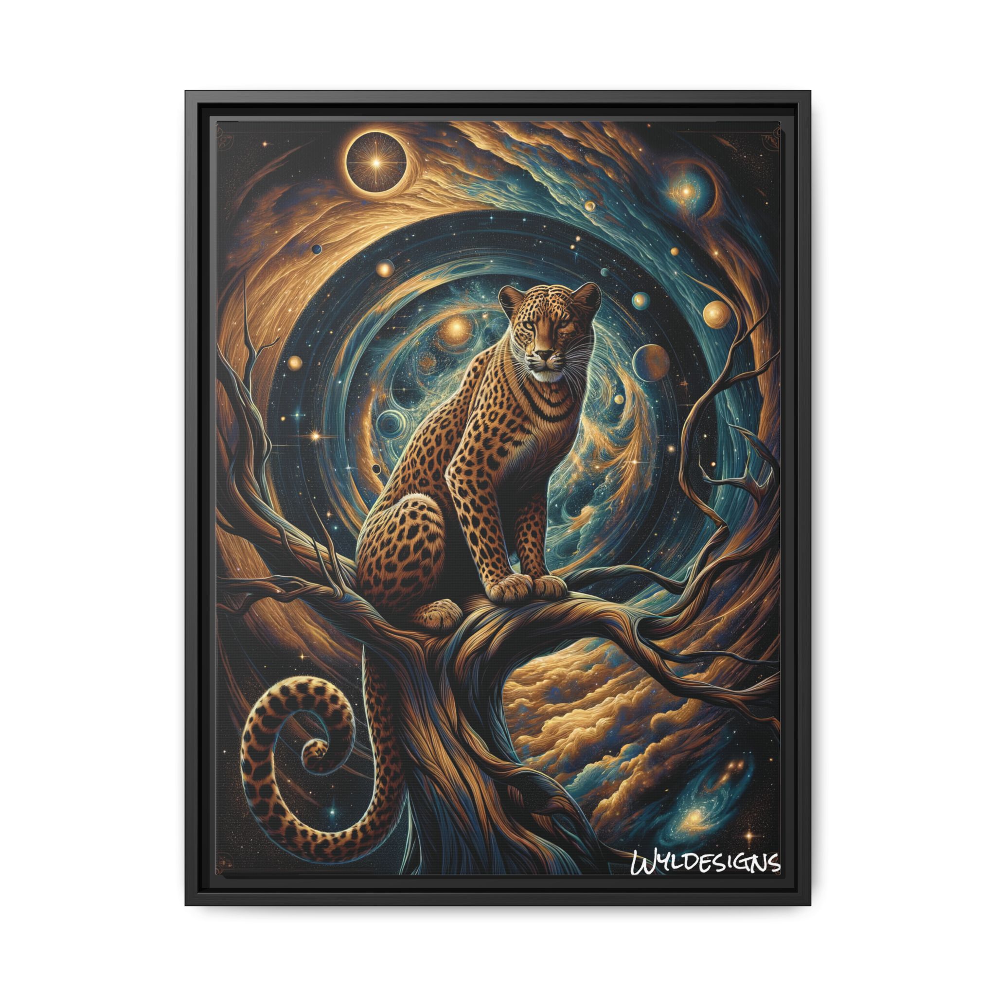 Cosmic Leopard WD-D013 By Wyldesigns Matte Canvas, Black Frame - Image 7