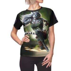 Arm The Animals: Hunter Tiger Girl #AA-D-WT002 Women's Cut & Sew Tee (AOP)