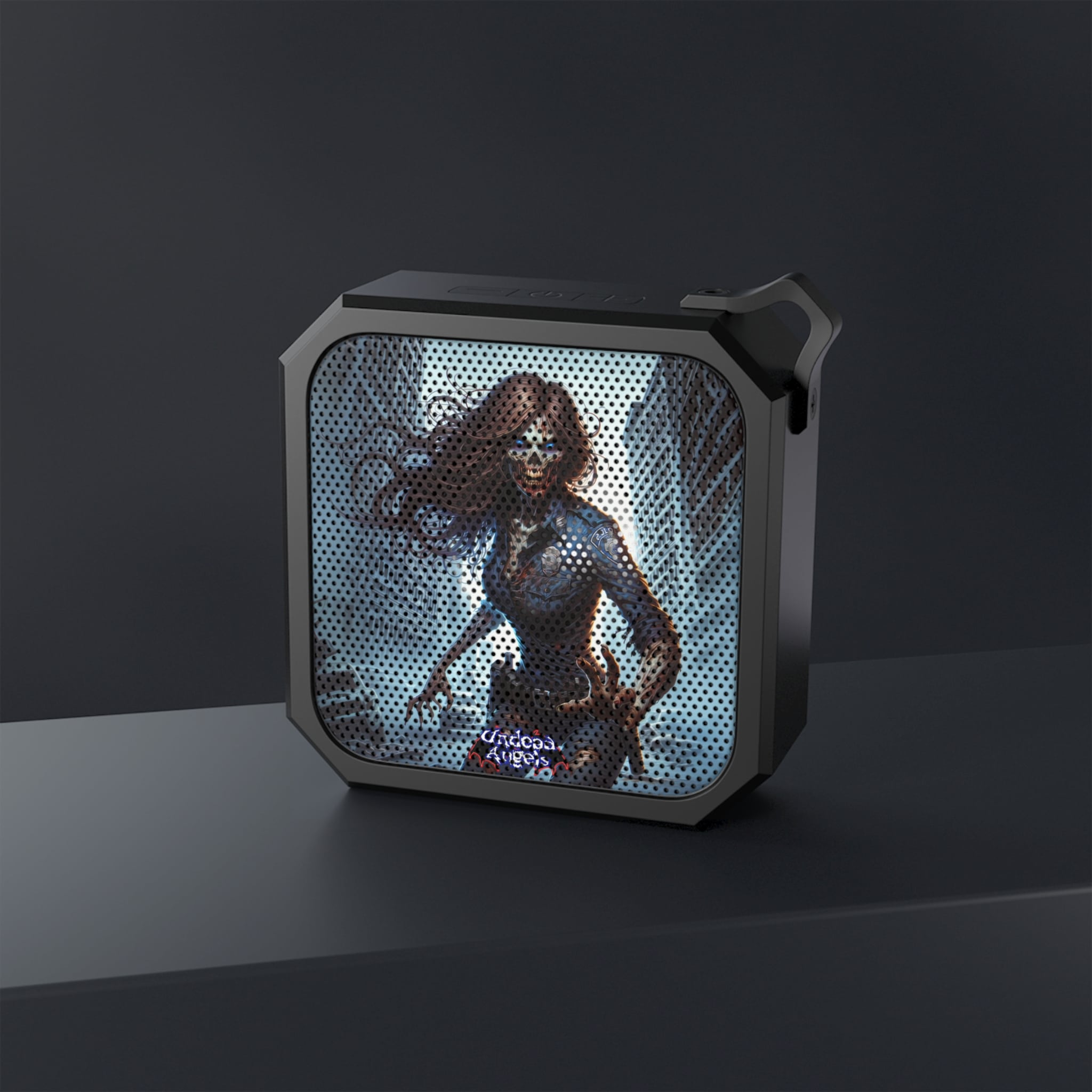 Undead Angels Zombie Police Officer Terri Outdoor Bluetooth Speaker - Zombie Design for Adventurers & Halloween Lovers - Image 4