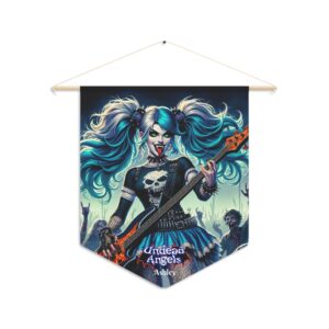 Ashley Undead Angel Bass Guitarist Art Pennant
