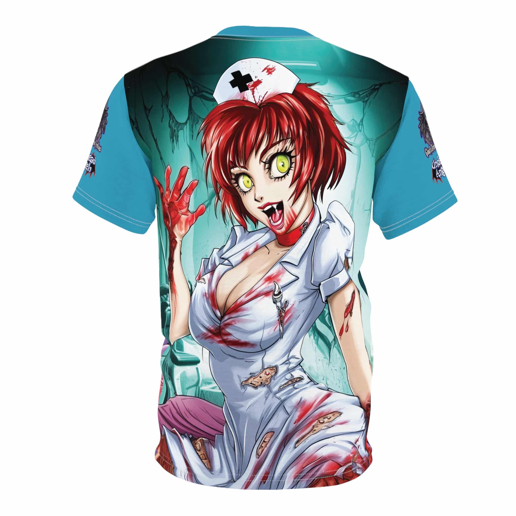 Undead Angels Zombie Nurse Abigail Classic Reborn Style II-DS Unisex Cut & Sew Tee (AOP) - Image 23