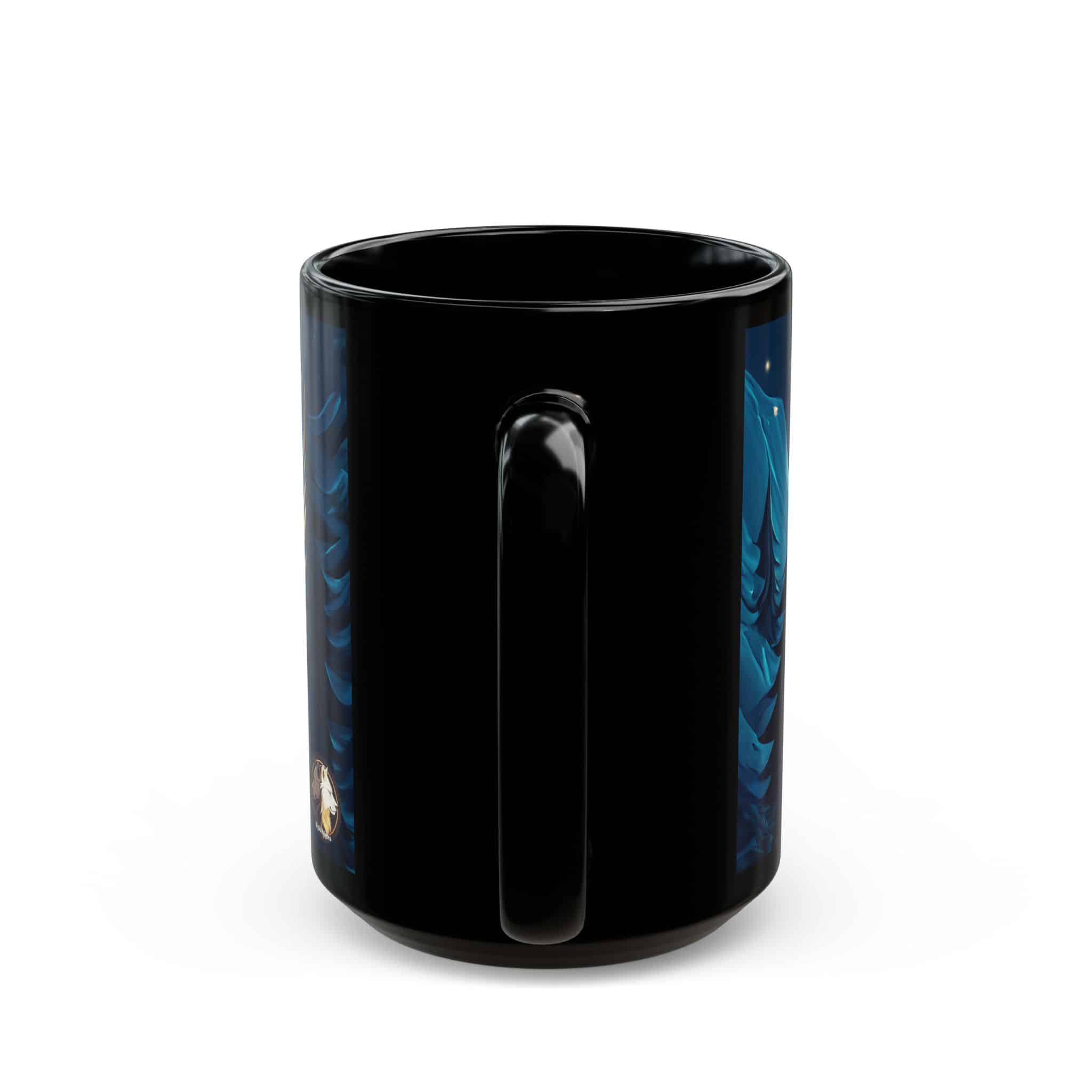 Howling Wolf Toon Style WD-D012 By Wyldesigns Black Mug (11oz, 15oz) - Image 8