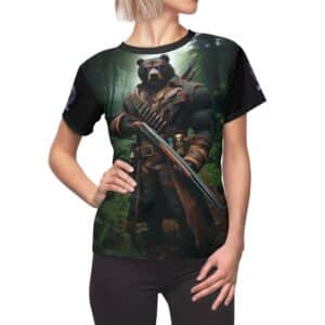 Arm The Animals: Hunter Bear #AA-D-Be001 Women's Cut & Sew Tee (AOP)