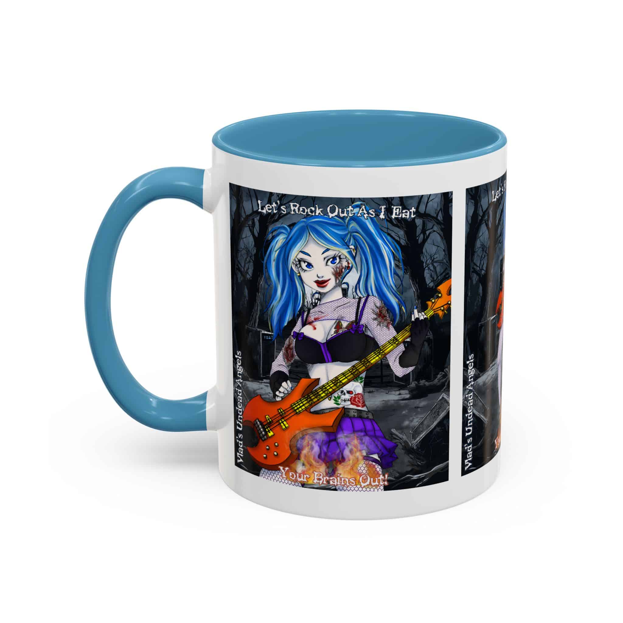 Ashley Undead Angel Zombie Bass Guitarist – Classic Art V2 w/Text Accent Coffee Mug (11, 15oz) - Image 19