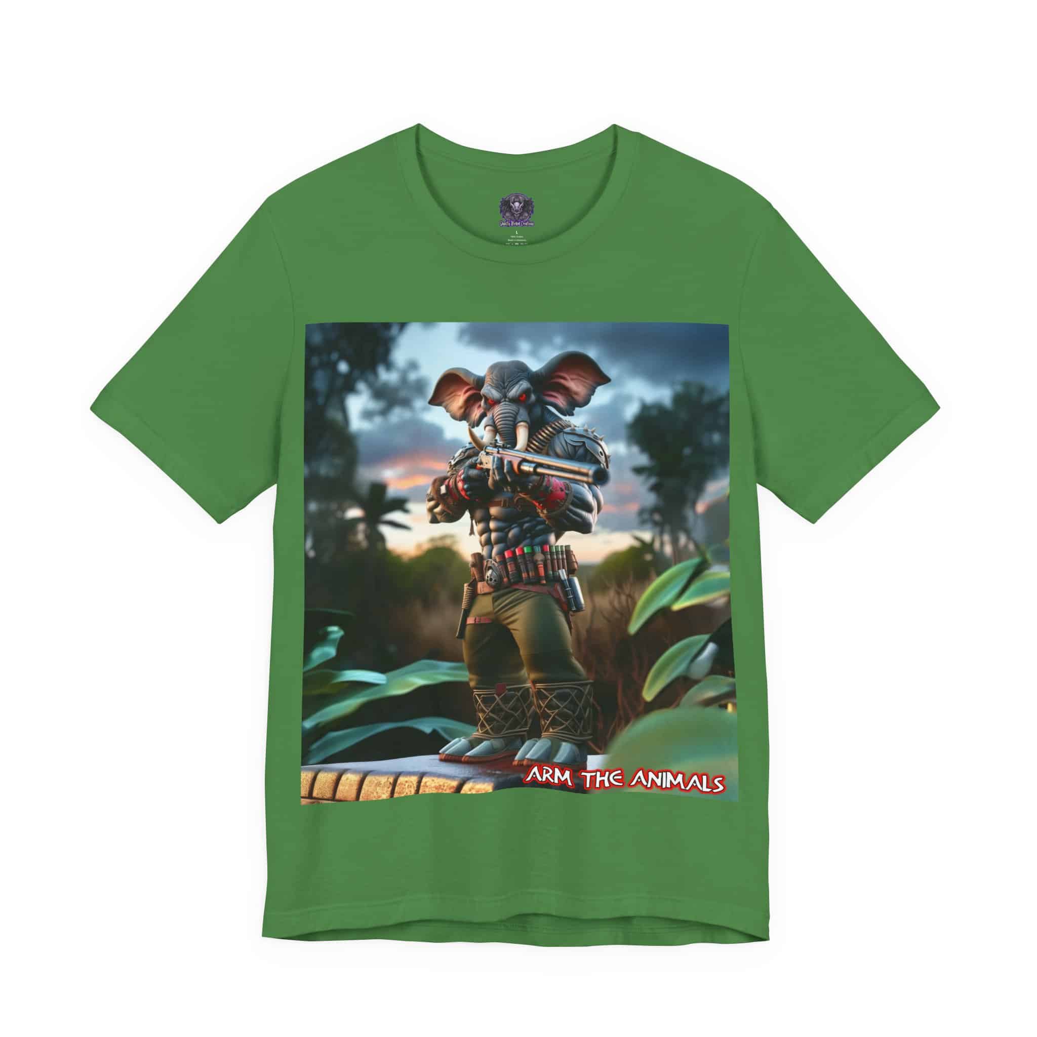 Arm The Animals: Bounty Hunter Elephant #AA-D-El002 Unisex Jersey Short Sleeve Tee - Image 43