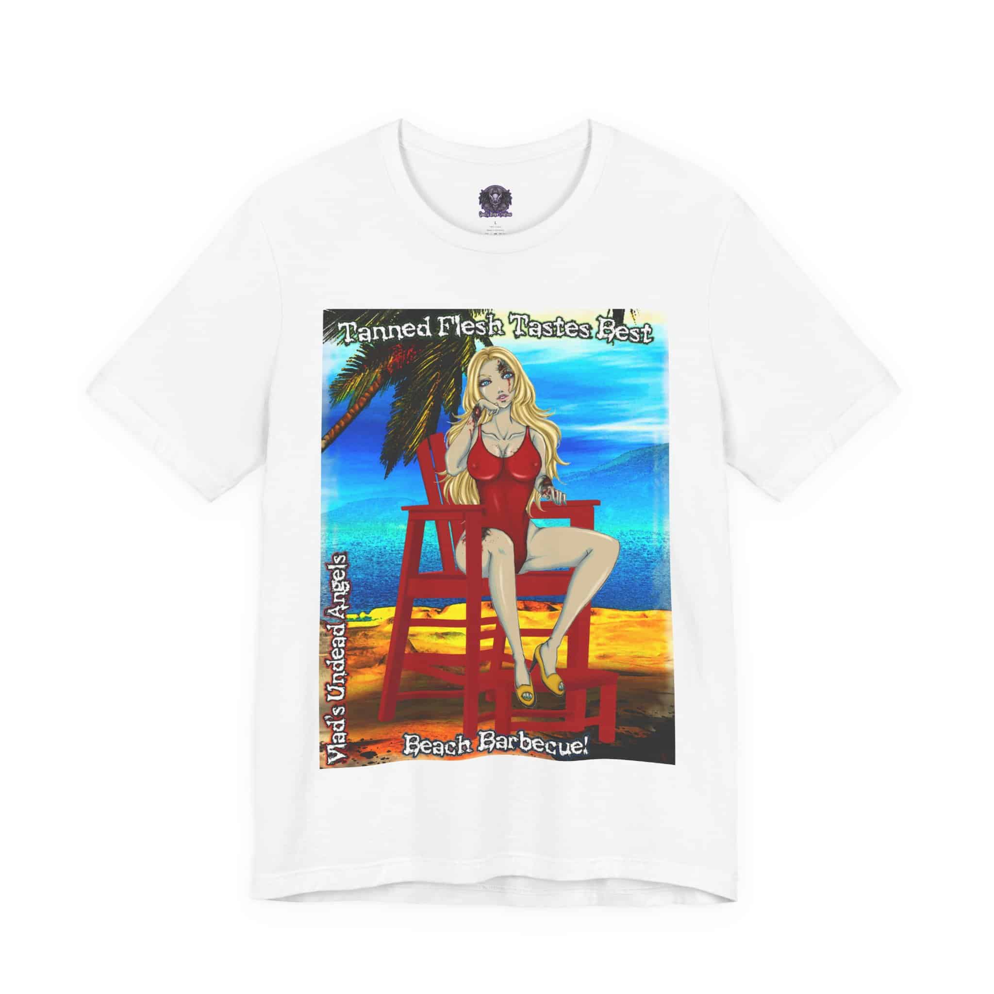 Shay Undead Angel Zombie Lifeguard - Classic Art w/Text F1 Unisex Jersey Short Sleeve Tee - Image 17