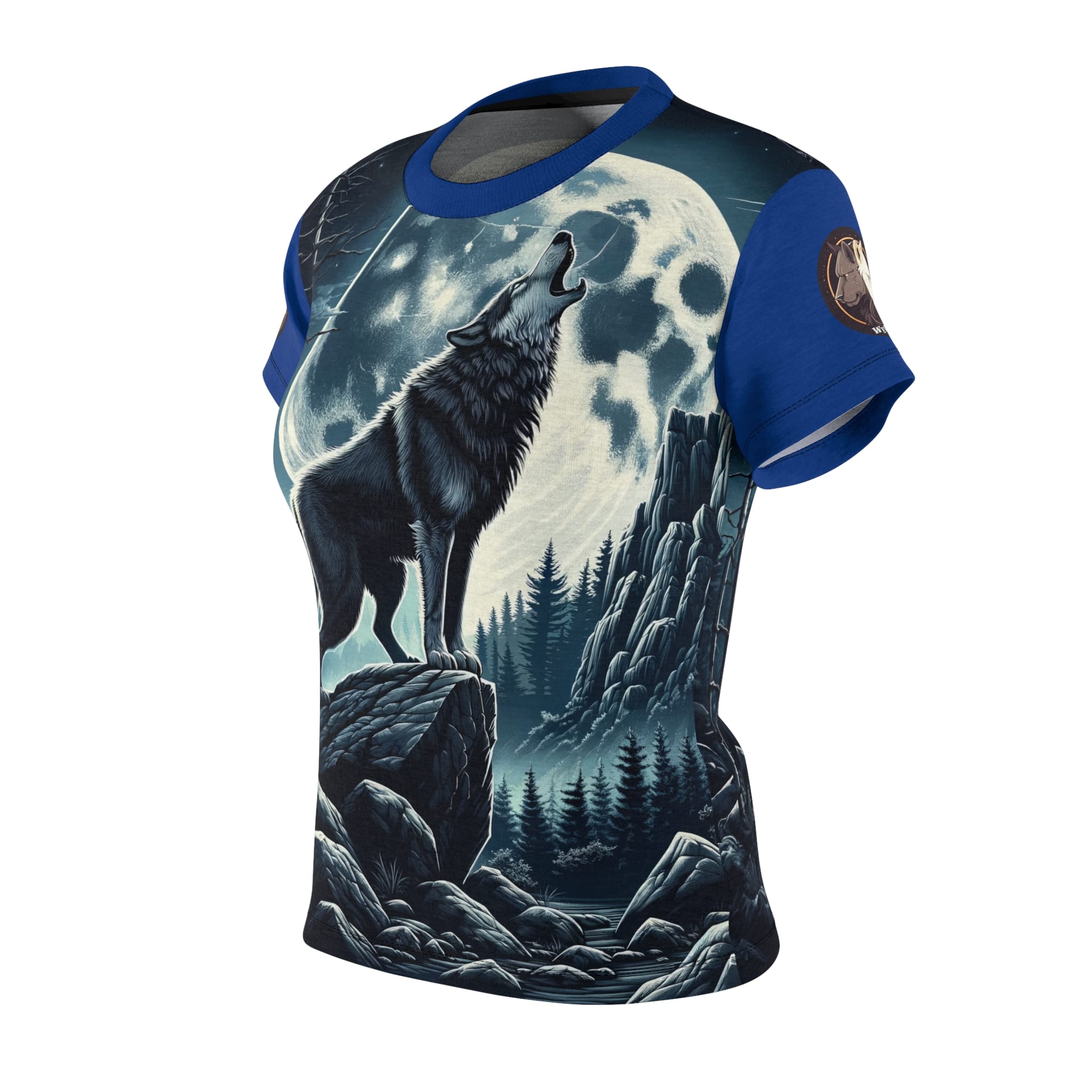 Wolf Howling WD-D001 By Wyldesigns Women's Cut & Sew Tee (AOP) - Image 5