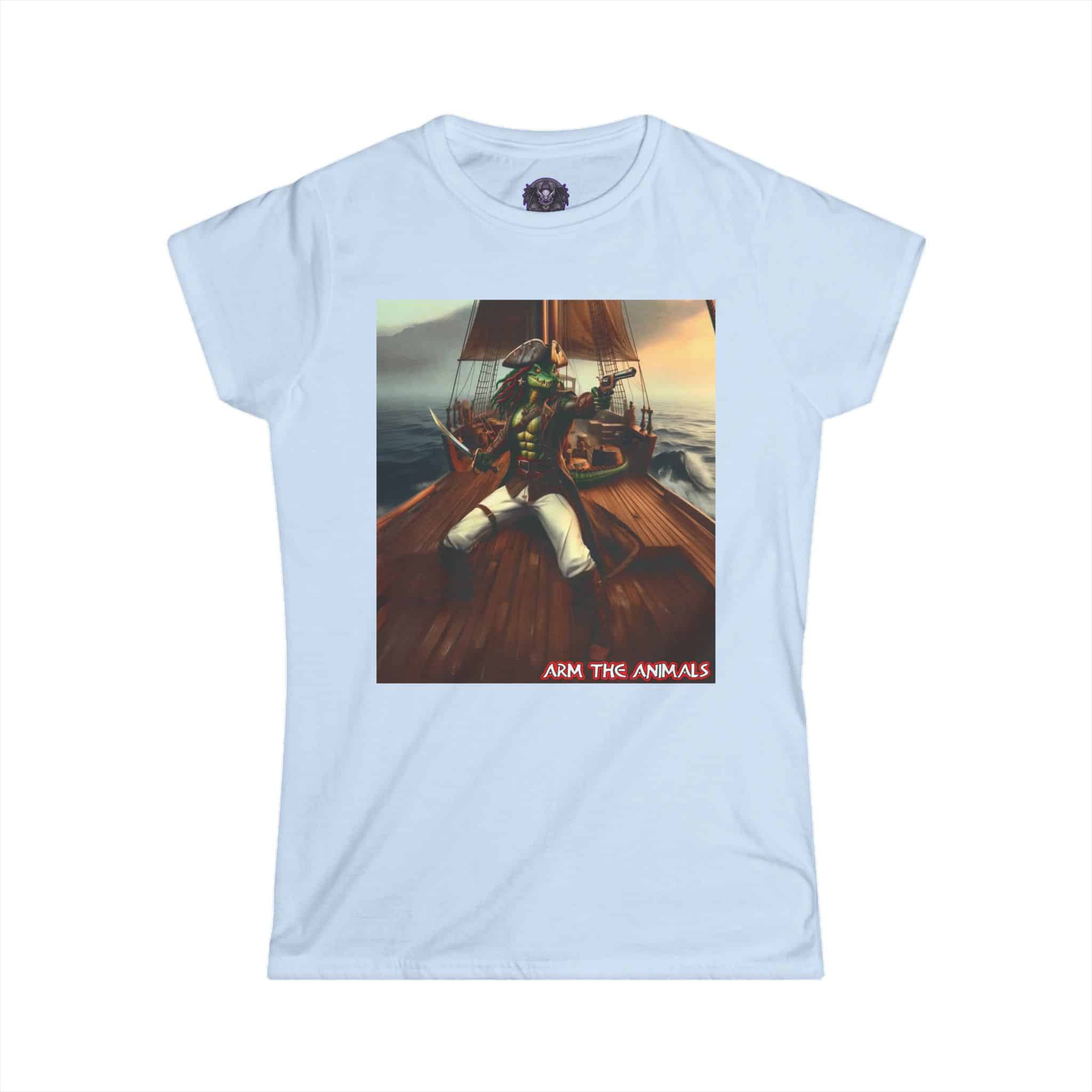 Arm The Animals: Pirate Gator #AA-D-PG002a Women's Softstyle Tee - Image 22