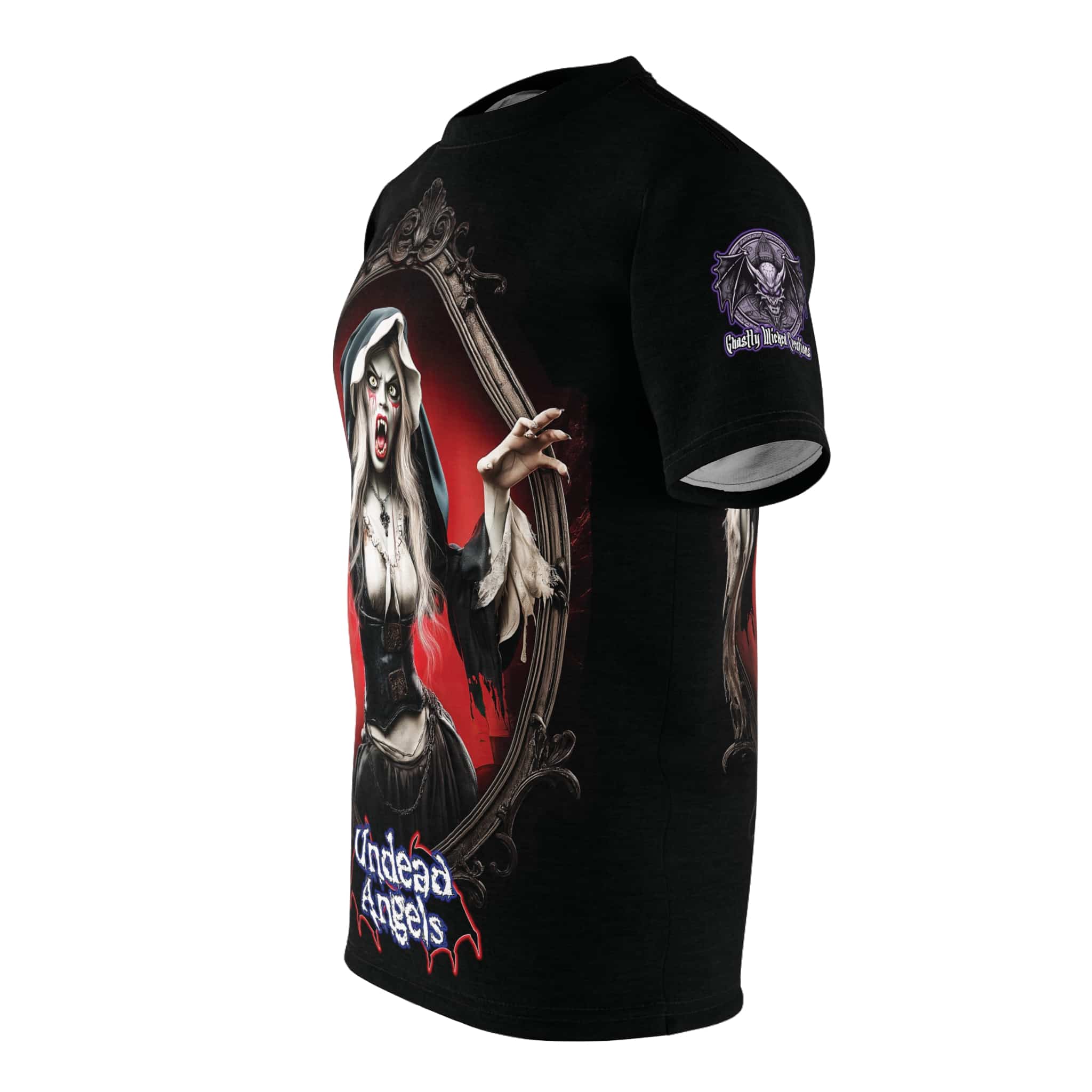 Undead Angels Vampire Pilgrim Chastity Tee Unisex (AOP) - Image 17