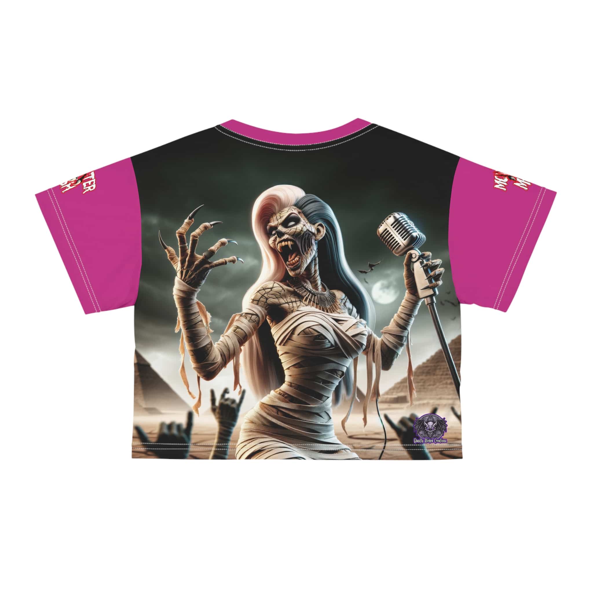 Monster Mosh 2024 Tour Mummy Goddess Singer #MM-D-MG03 Crop Tee (AOP) - Image 6