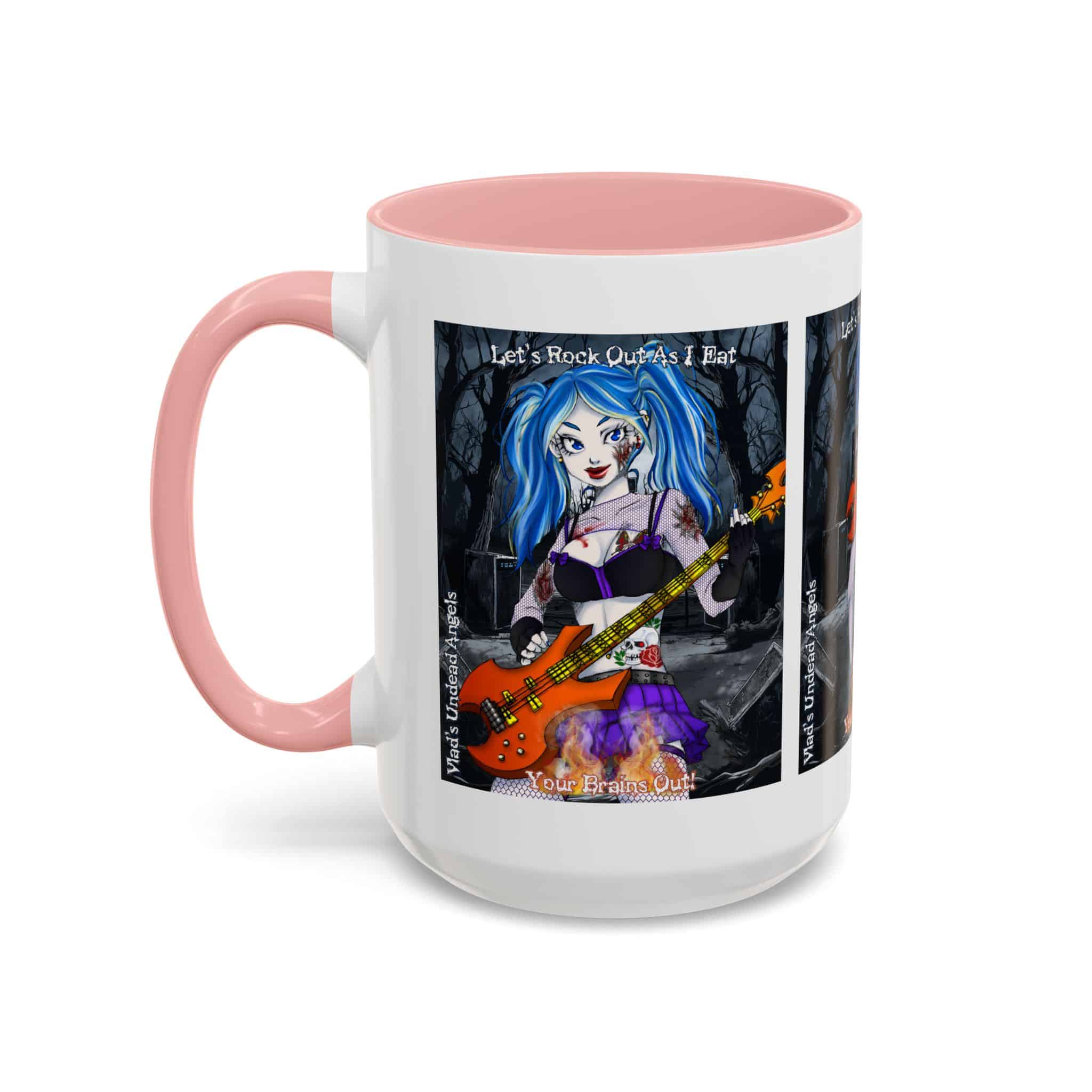 Ashley Undead Angel Zombie Bass Guitarist – Classic Art V2 w/Text Accent Coffee Mug (11, 15oz) - Image 31