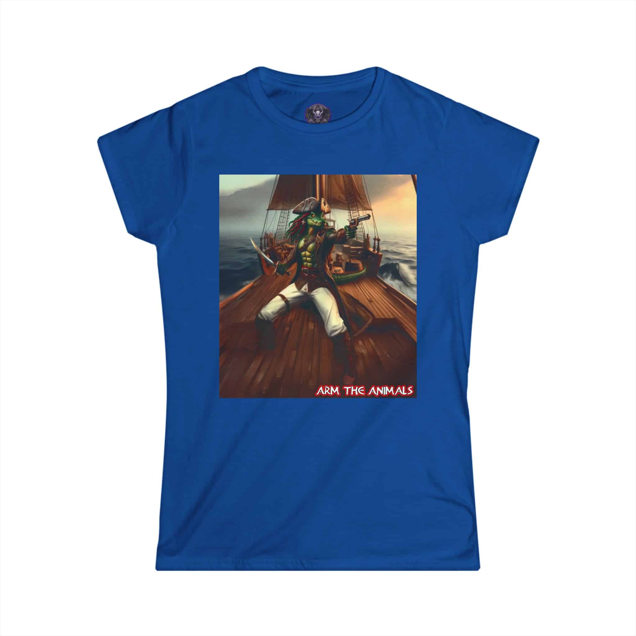 Arm The Animals: Pirate Gator #AA-D-PG002a Women's Softstyle Tee - Image 28