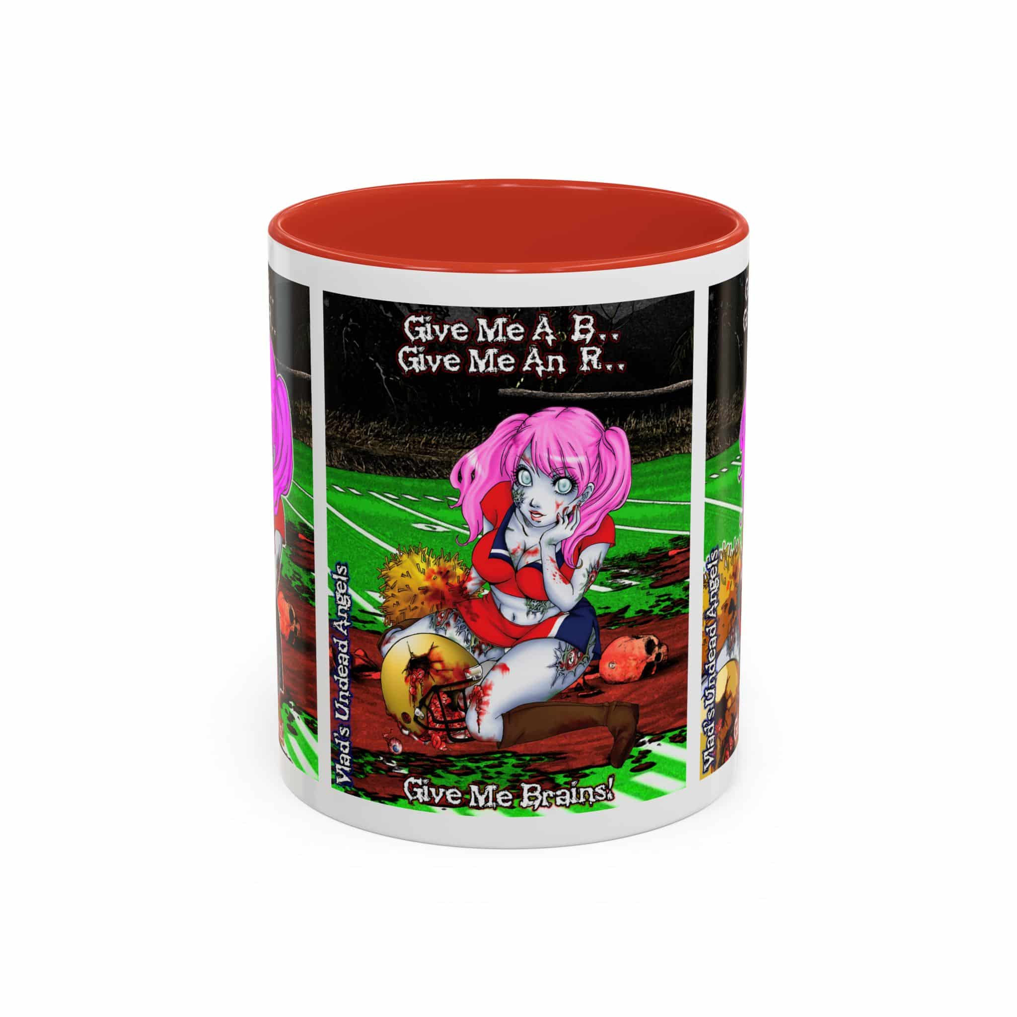 Buffy Undead Angel Zombie Cheerleader C1 PH – Classic Art w/Text Accent Coffee Mug (11, 15oz) - Image 2