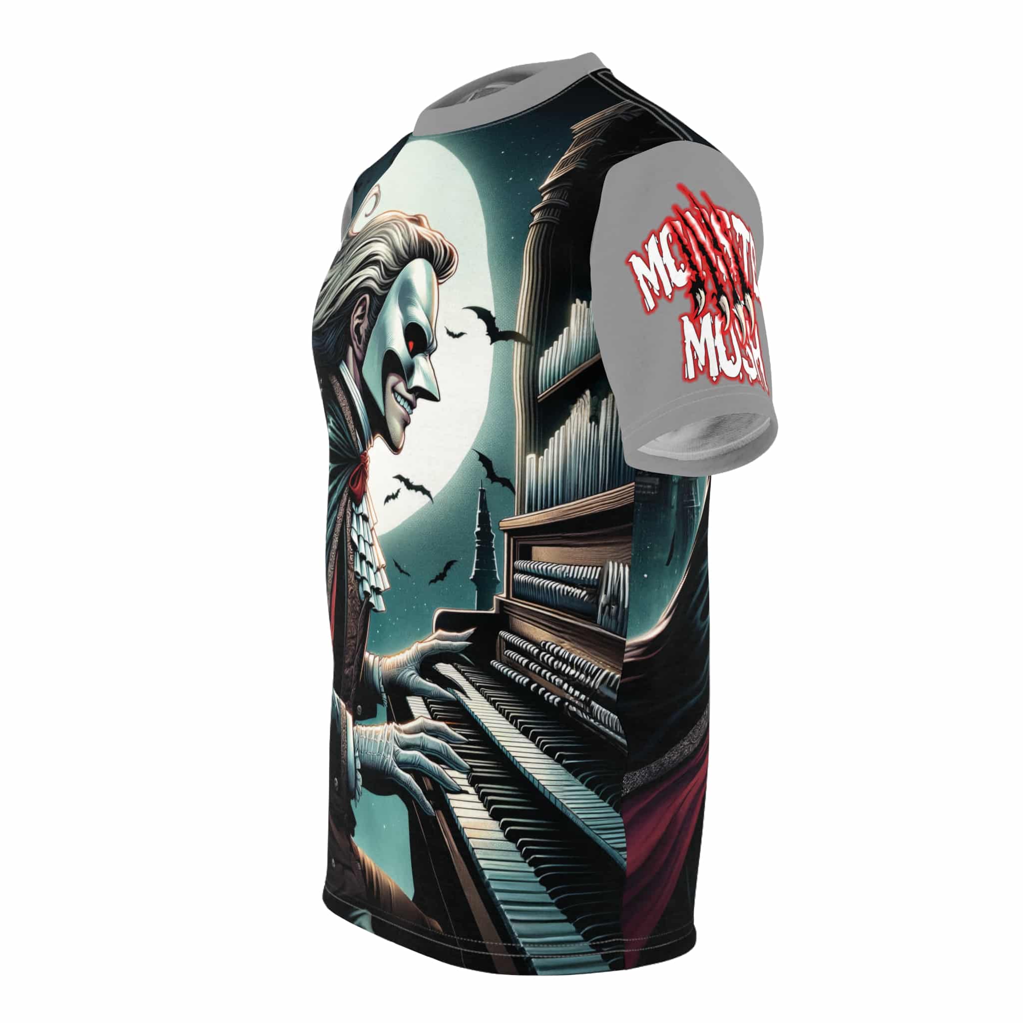 Monster Mosh 2024 Tour Phantom On Organ MM-D007 Unisex Cut & Sew Tee (AOP) - Black or Grey Sleeves - Image 3