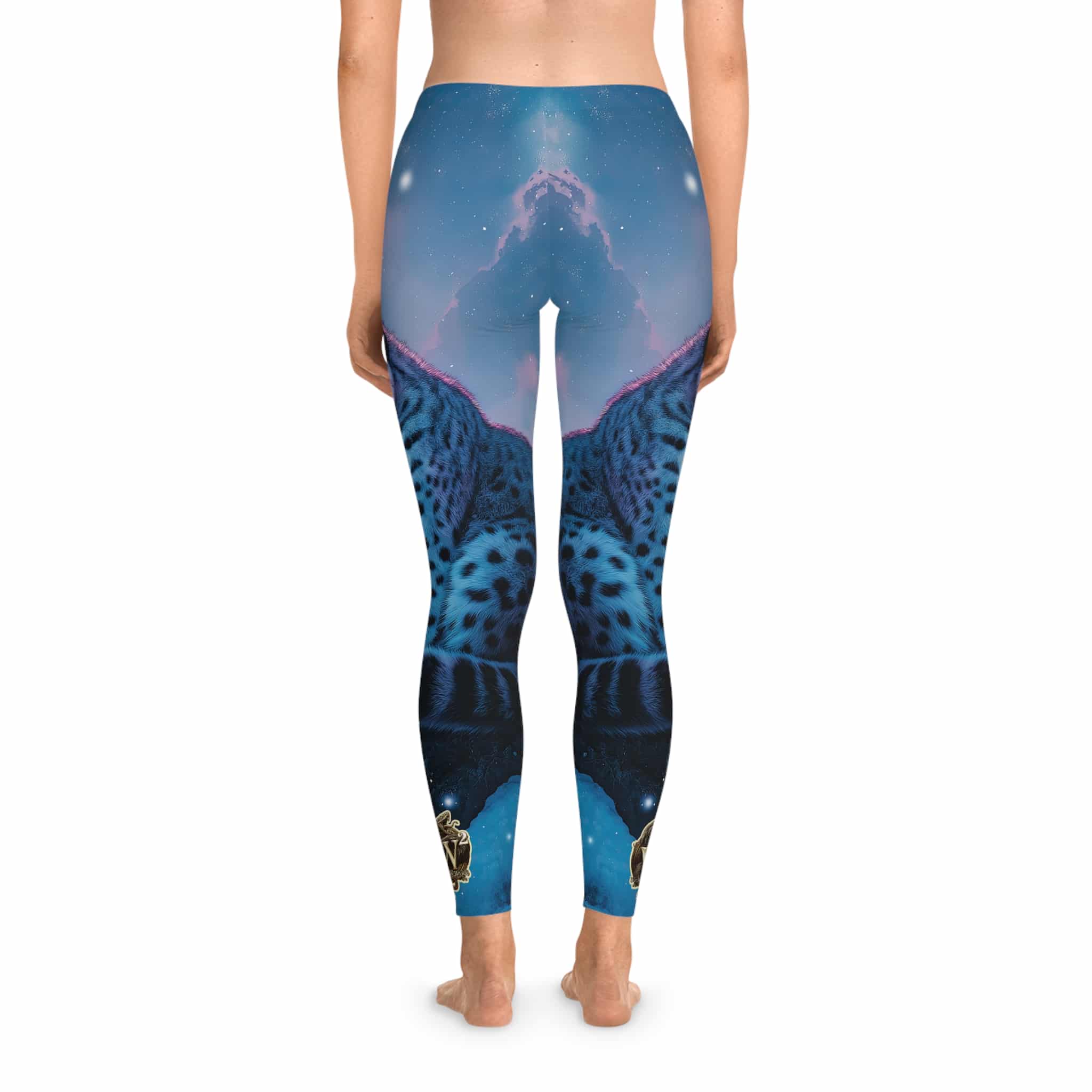 Snow Leopard II By Wyldesigns Stretchy Leggings, Comfortable Fitness Wear - Image 5