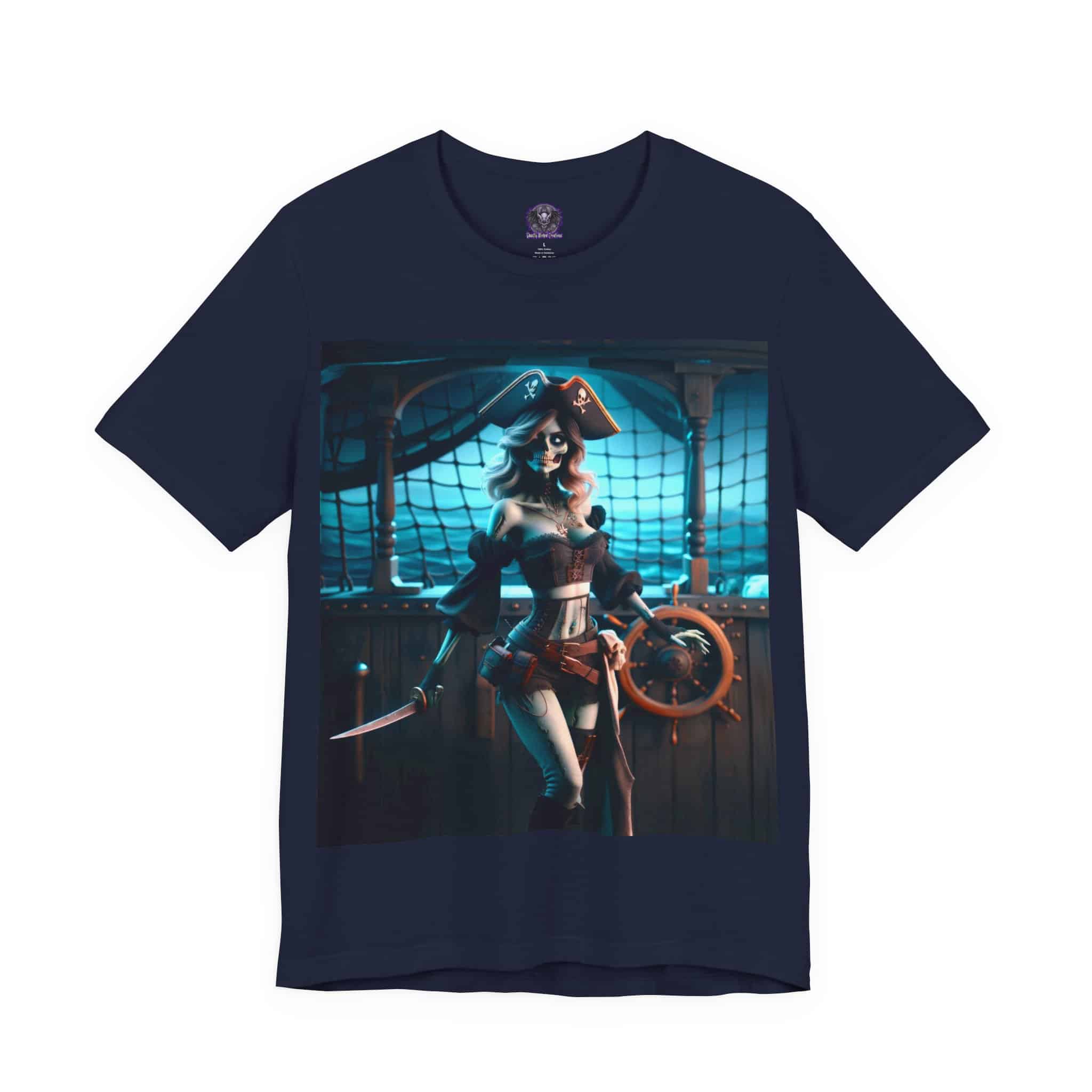 Undead Pirate Lass #ML-D-UP001 Unisex Jersey Short Sleeve Tee - Image 13