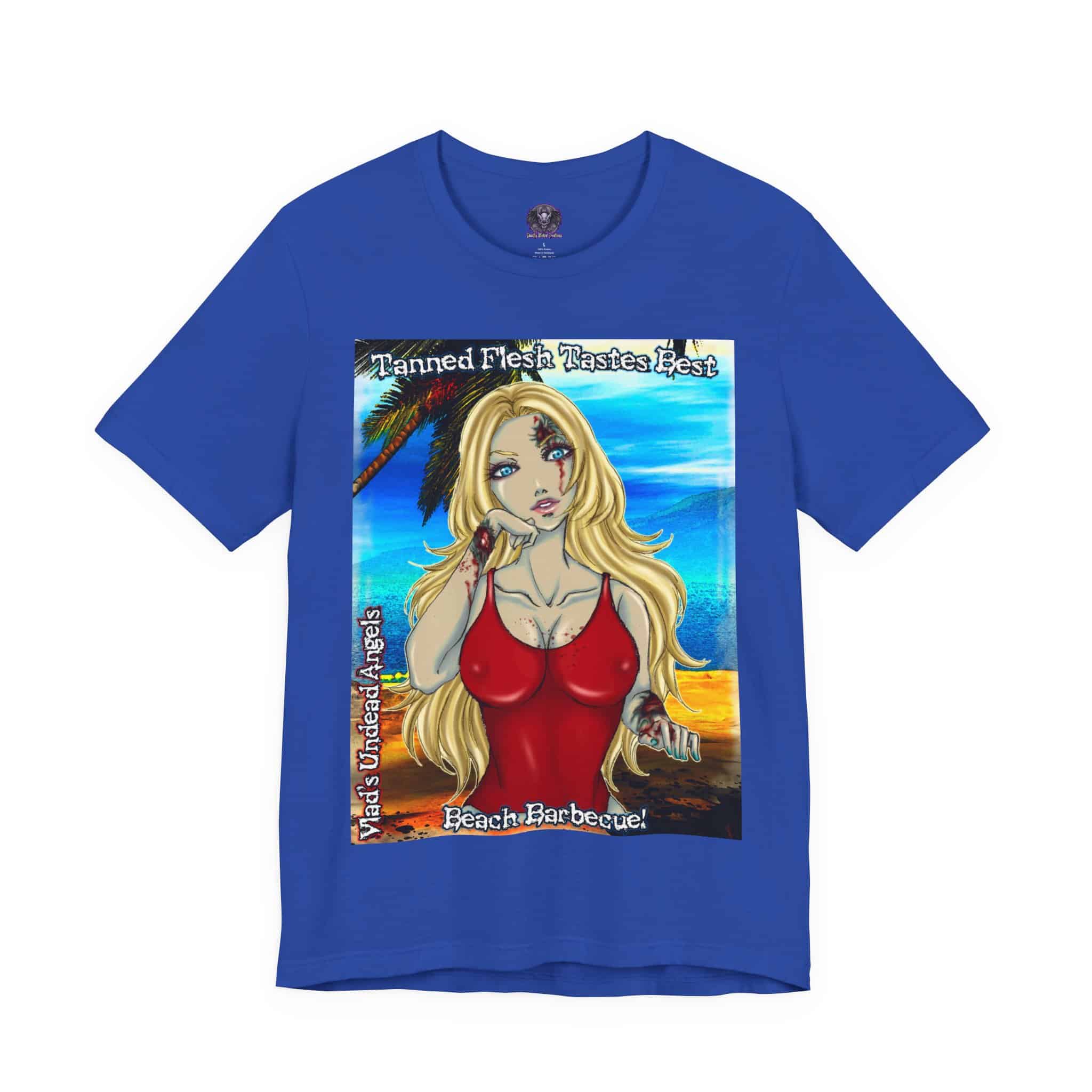 Shay Undead Angel Zombie Lifeguard - Classic Art w/Text C1 Unisex Jersey Short Sleeve Tee - Image 29