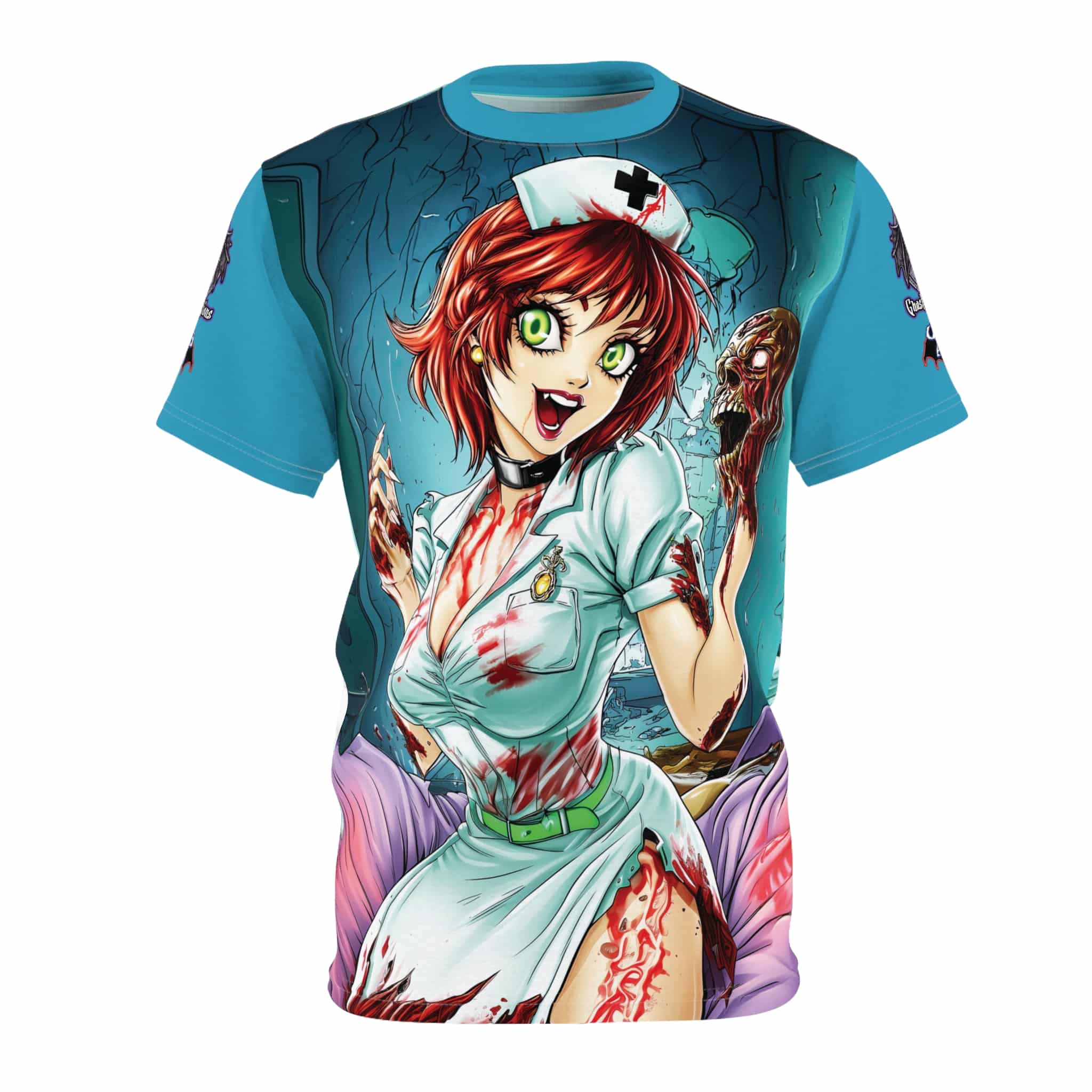 Undead Angels Zombie Nurse Abigail Classic Reborn Style II-DS Unisex Cut & Sew Tee (AOP) - Image 21