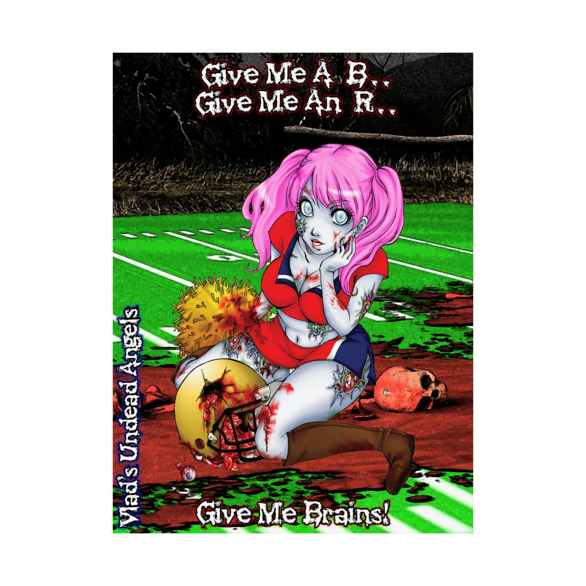 Buffy Undead Angel Zombie Cheerleader (Alt Hair) – Classic Art w/Text Matte Vertical Posters - Image 2
