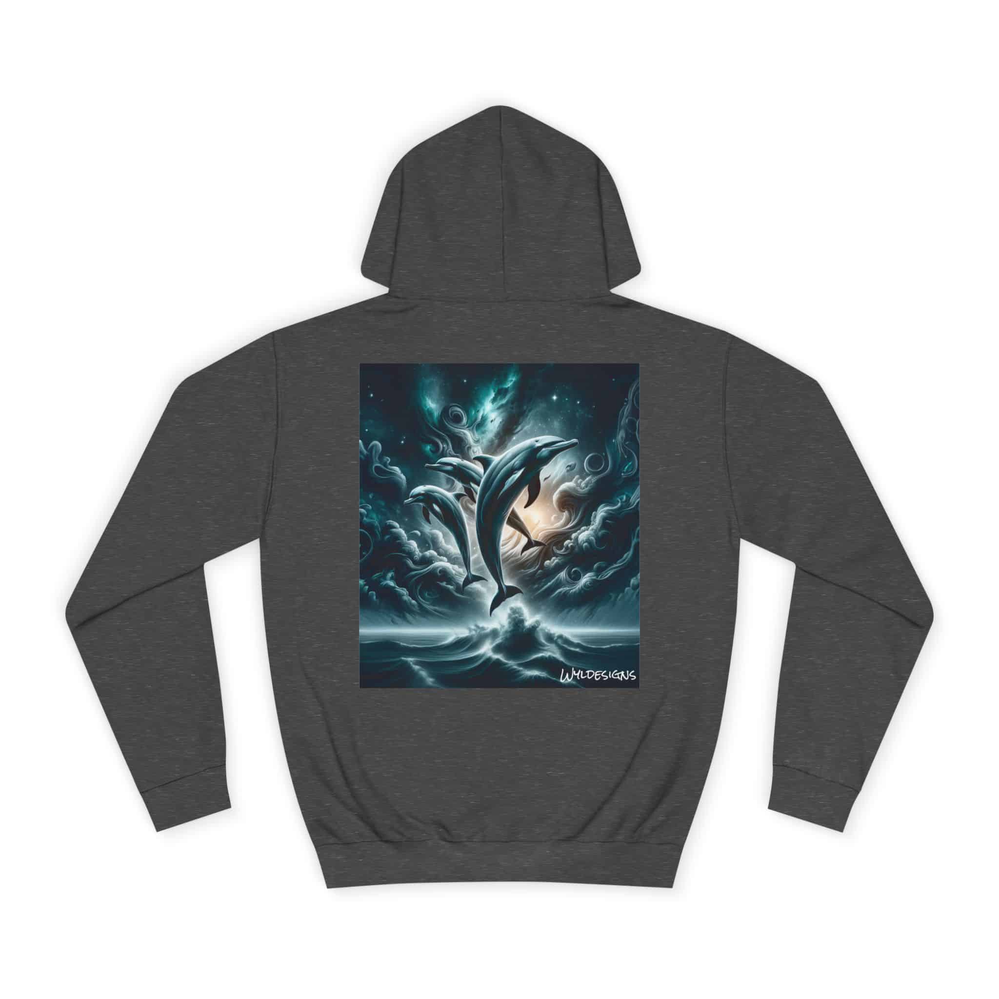 Dolphins Jumping WD-D007 By Wyldesigns Unisex College Hoodie - Image 22