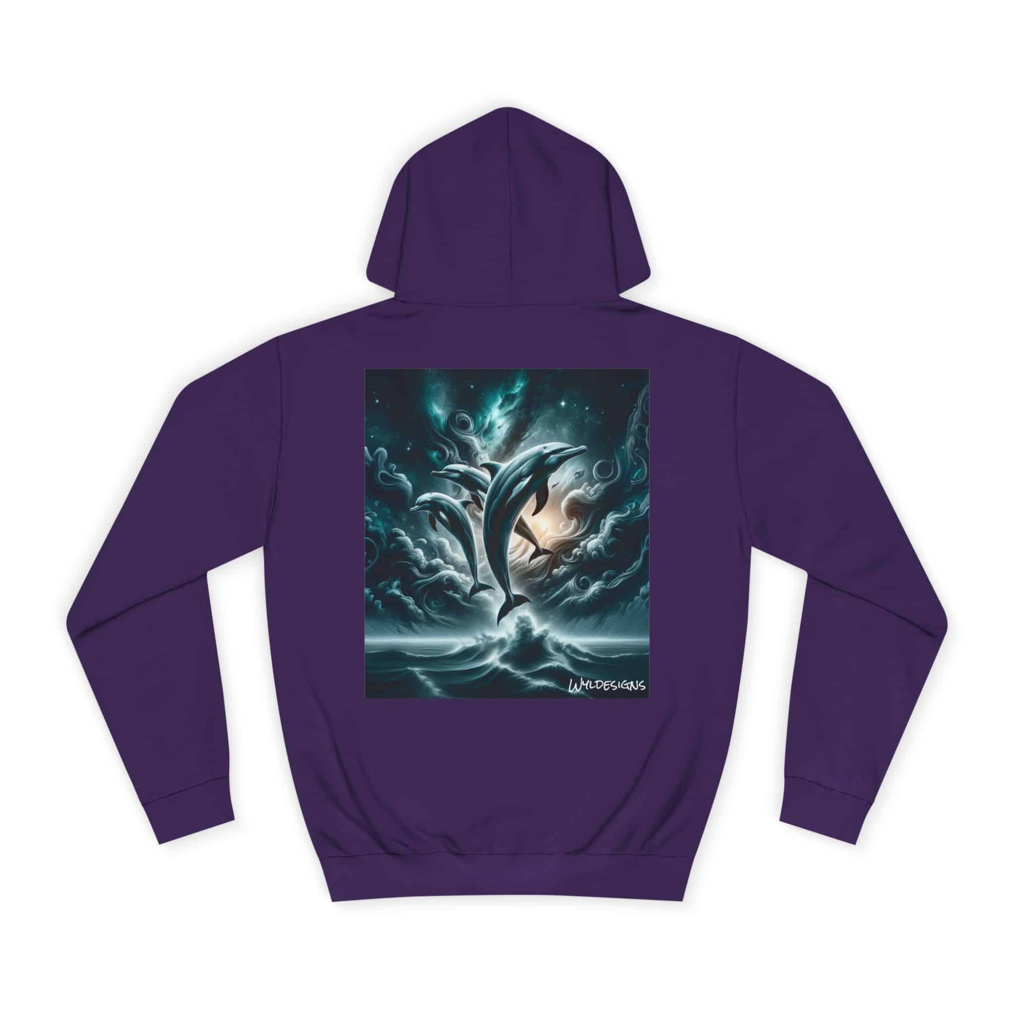 Dolphins Jumping WD-D007 By Wyldesigns Unisex College Hoodie - Image 54