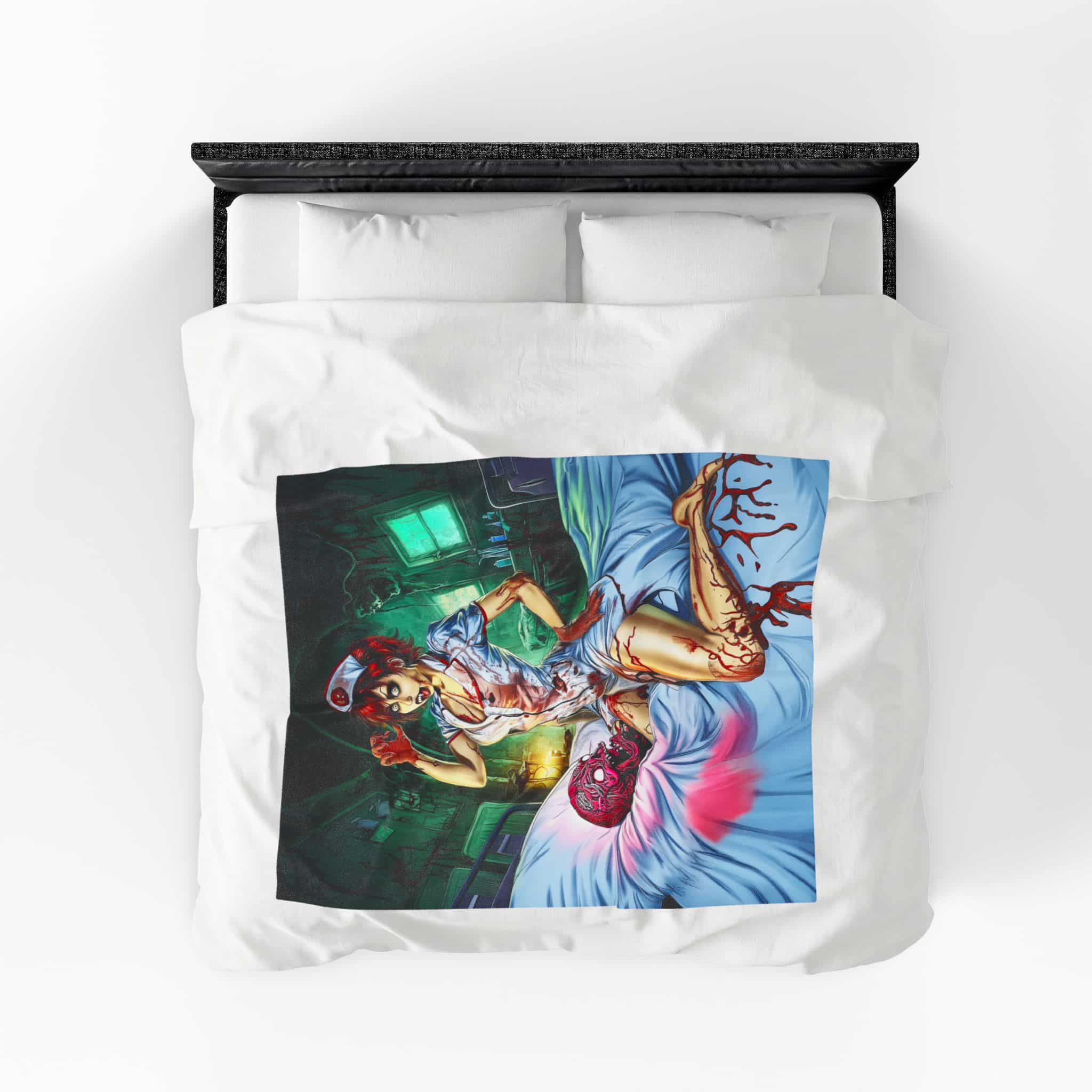 Undead Angels Zombie Nurse Abigail Reborn Style I-BZ Plush Blanket, Cozy Throw for Fall Decor - Image 5