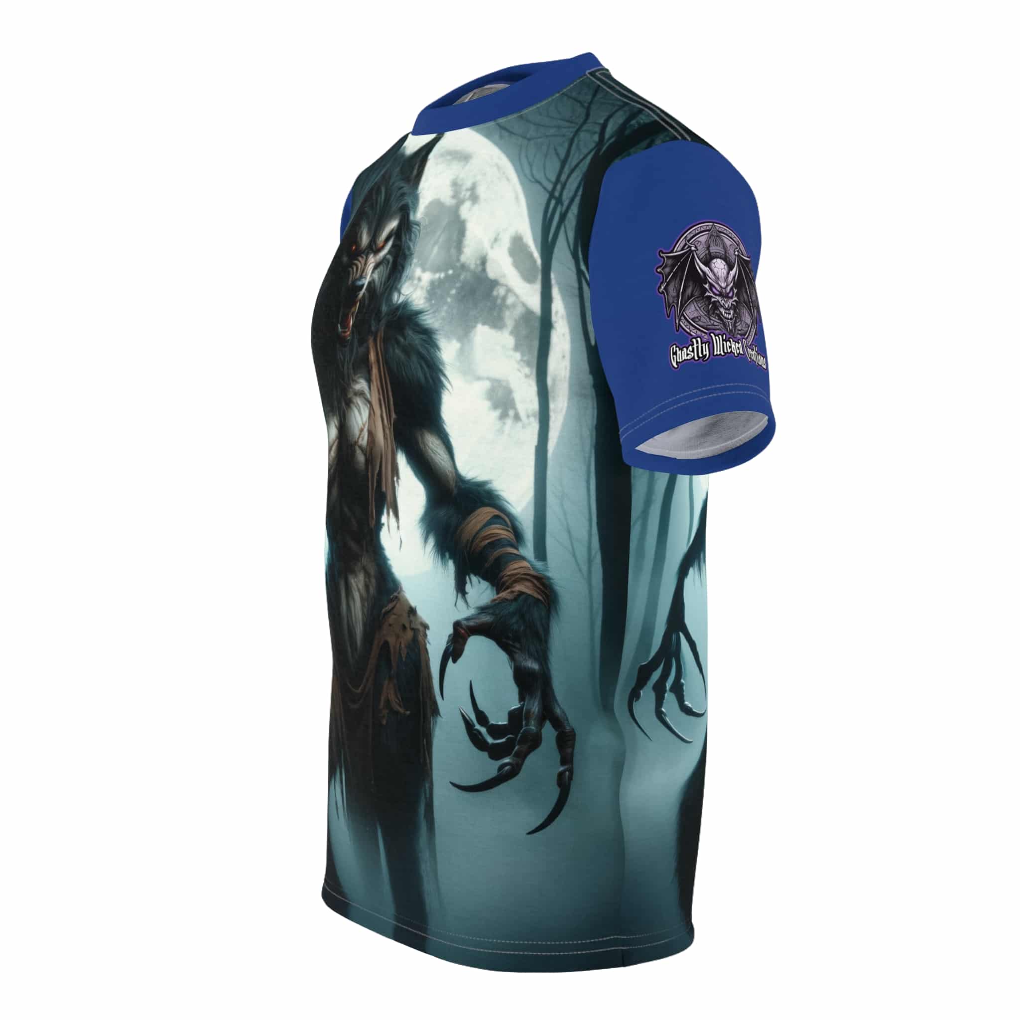 She-Werewolf Full Moon #ML-D-WW01 Unisex Cut & Sew Tee (AOP) - Image 7
