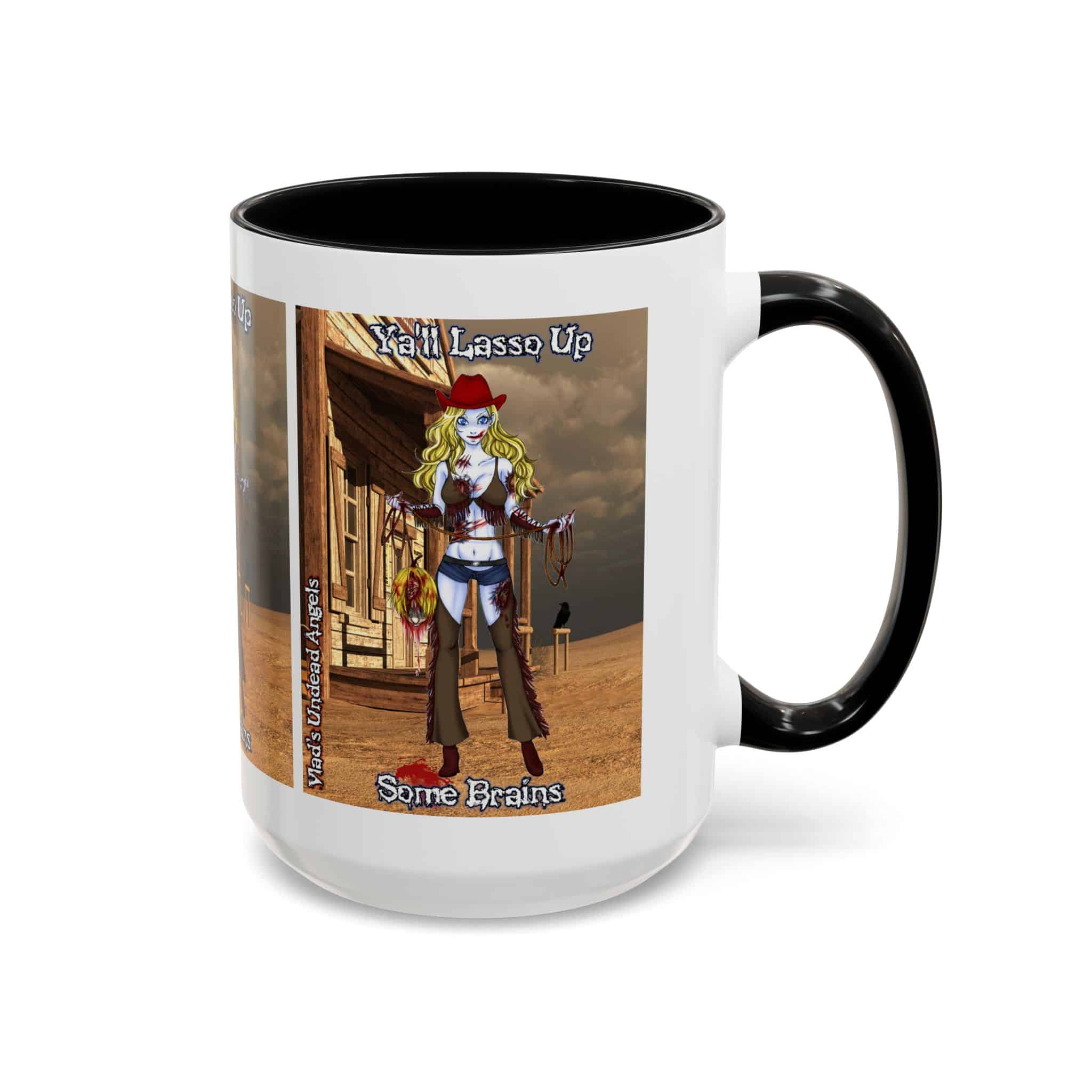 Cassidy Undead Angel Cowgirl – Classic Art w/Text Accent Coffee Mug (11, 15oz) - Image 22