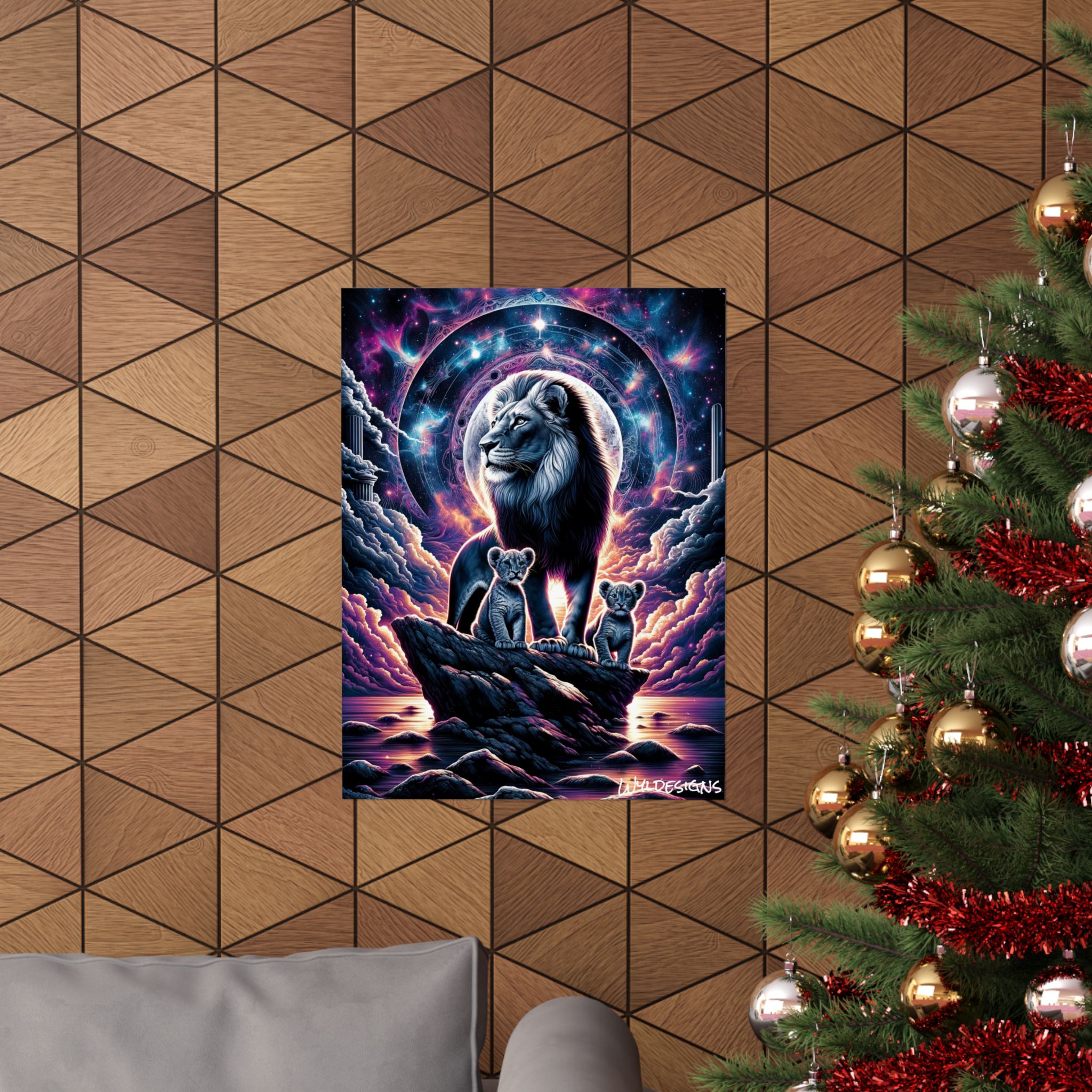 Cosmic Lion Family WD-D006 By Wyldesigns Matte Vertical Posters - Image 4