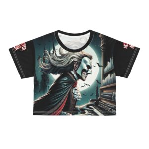 Monster Mosh 2024 Tour Phantom On Organ MM-D007 Crop Tee (AOP) - Black Sleeves