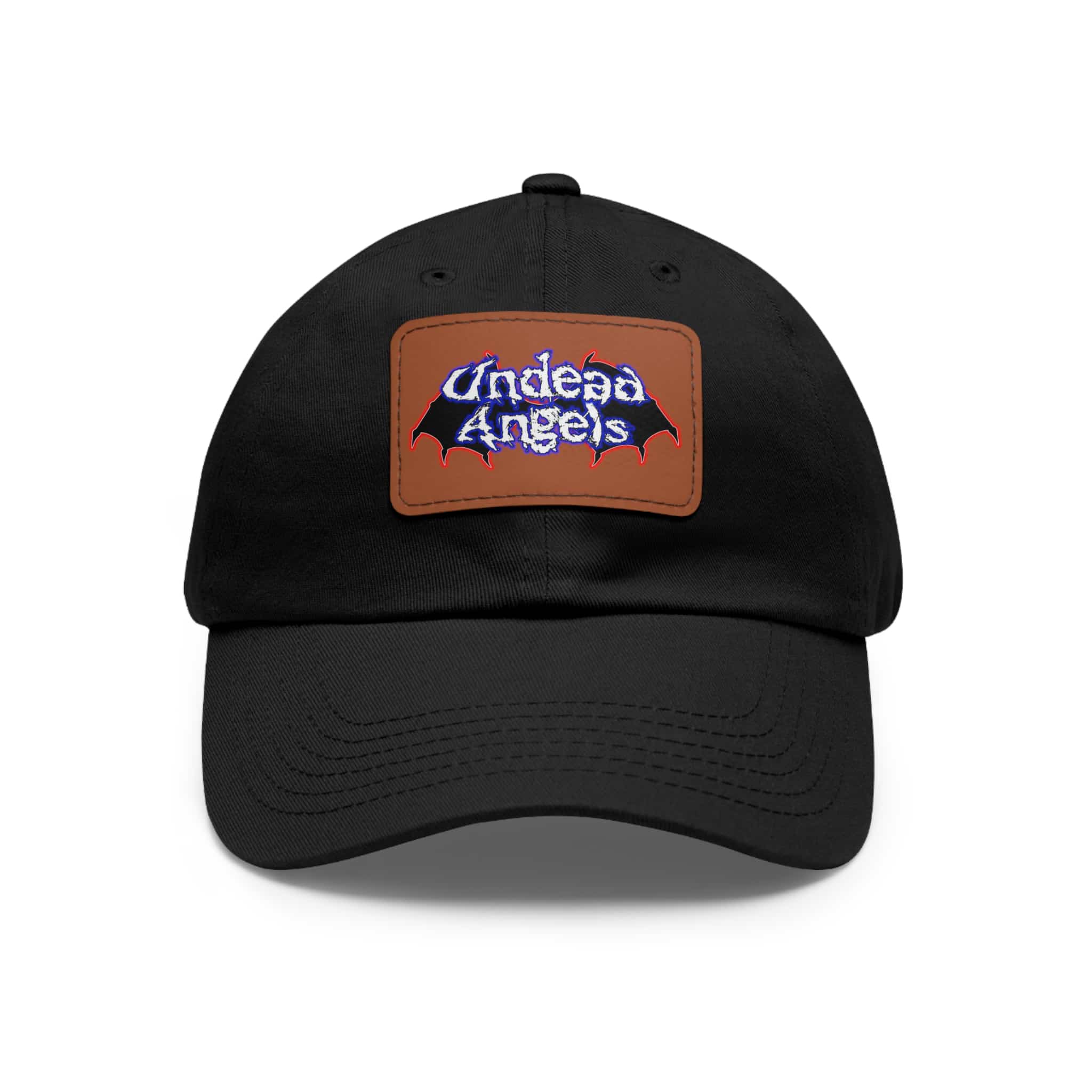 Undead Angels Logo Leather Patch Dad Hat - Casual Style for Music Lovers