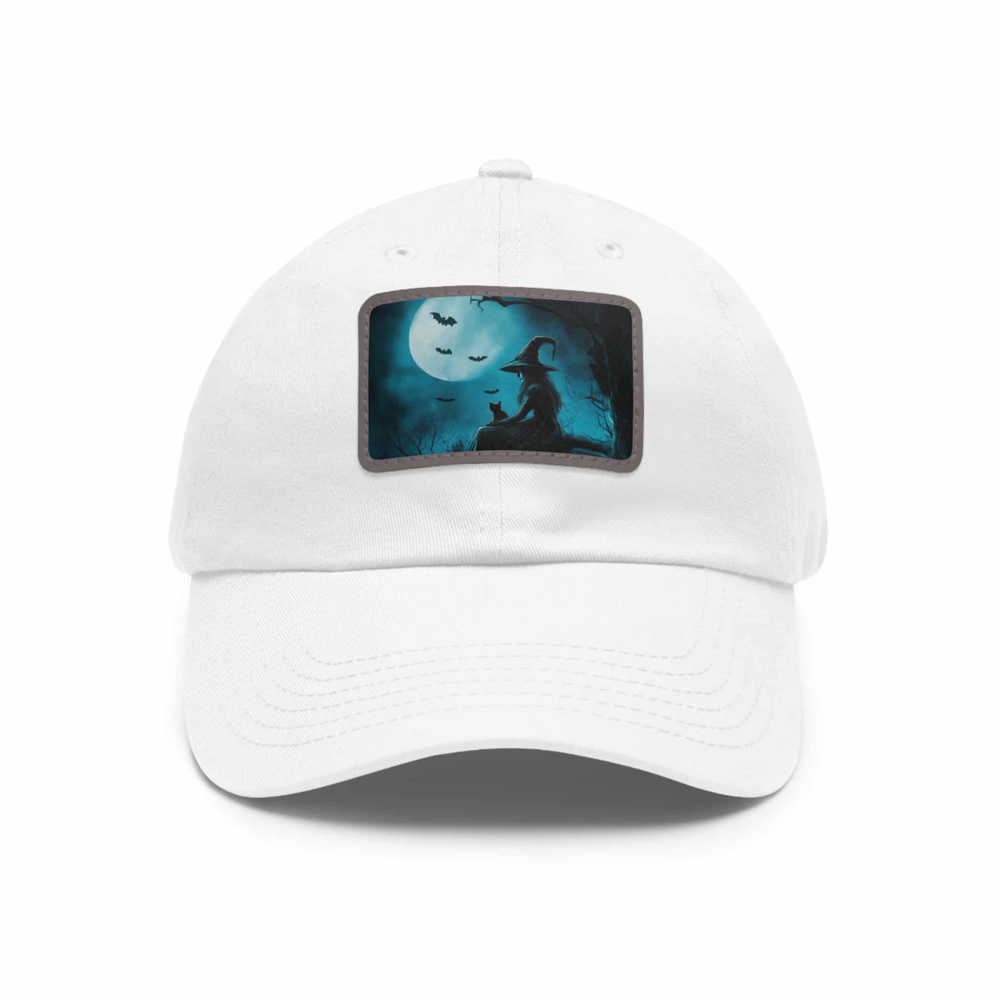 Witch With Black Cat By Moonlight #MJ-W003 Logo Leather Patch Dad Hat - Casual Style for Music Lovers - Image 111