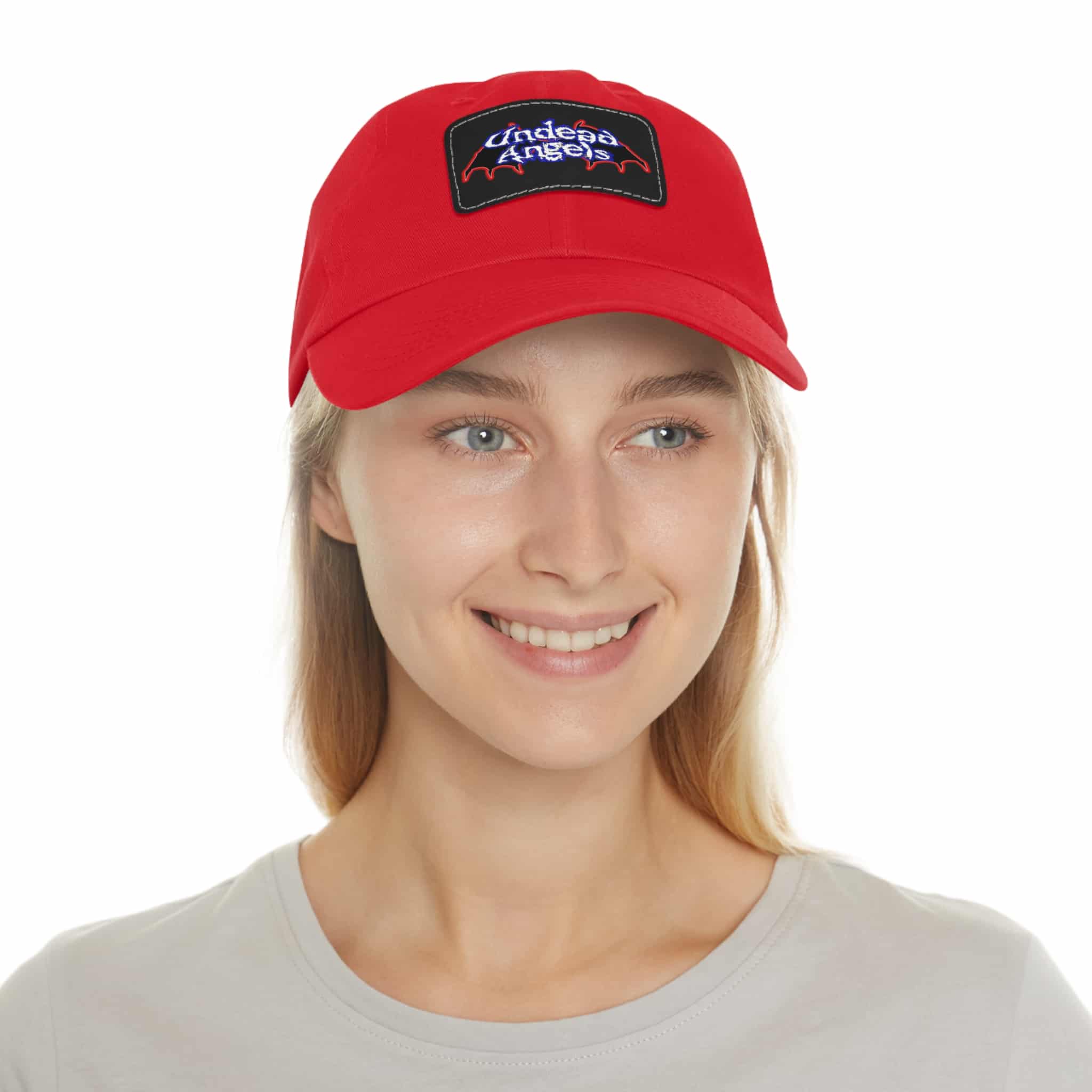 Undead Angels Logo Leather Patch Dad Hat - Casual Style for Music Lovers - Image 94