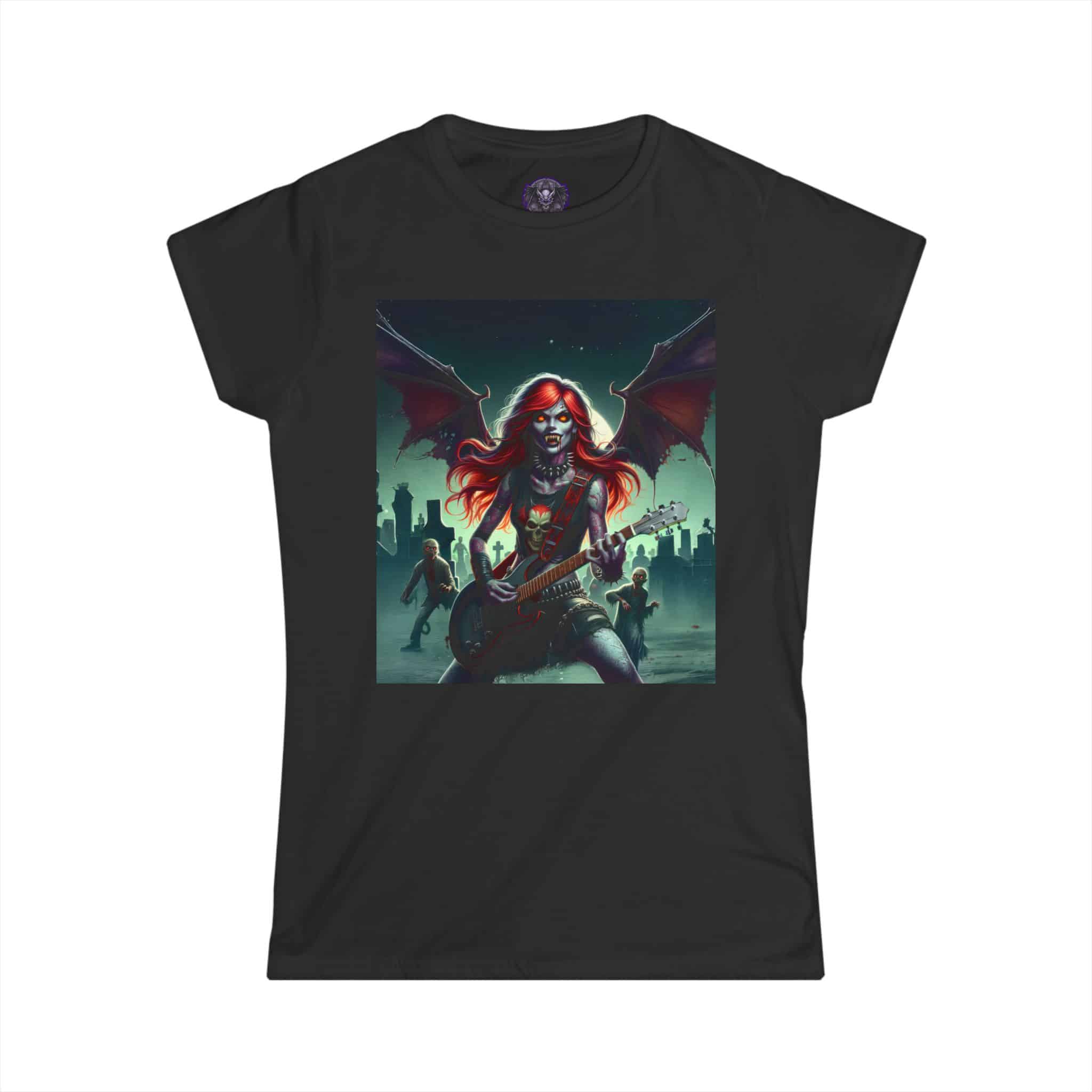 Monster Mosh Undead Angels Guitarist MM-D-UA-C01 Women's Softstyle Tee - Image 4