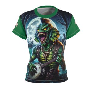 Monster Mosh 2024 Tour Gill On Banjo MM-D005 Women's Cut & Sew Tee (AOP) - Black or Green Sleeves