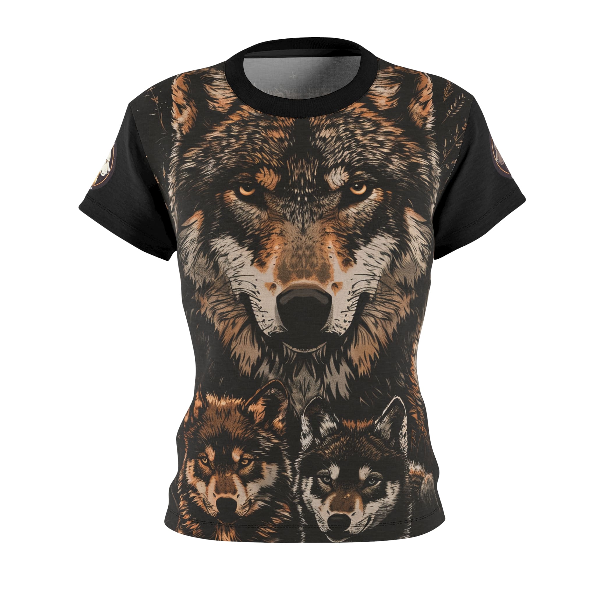 Mama Wolf & Cubs WD-M004 By Wyldesigns Women's Cut & Sew Tee (AOP) - Image 4