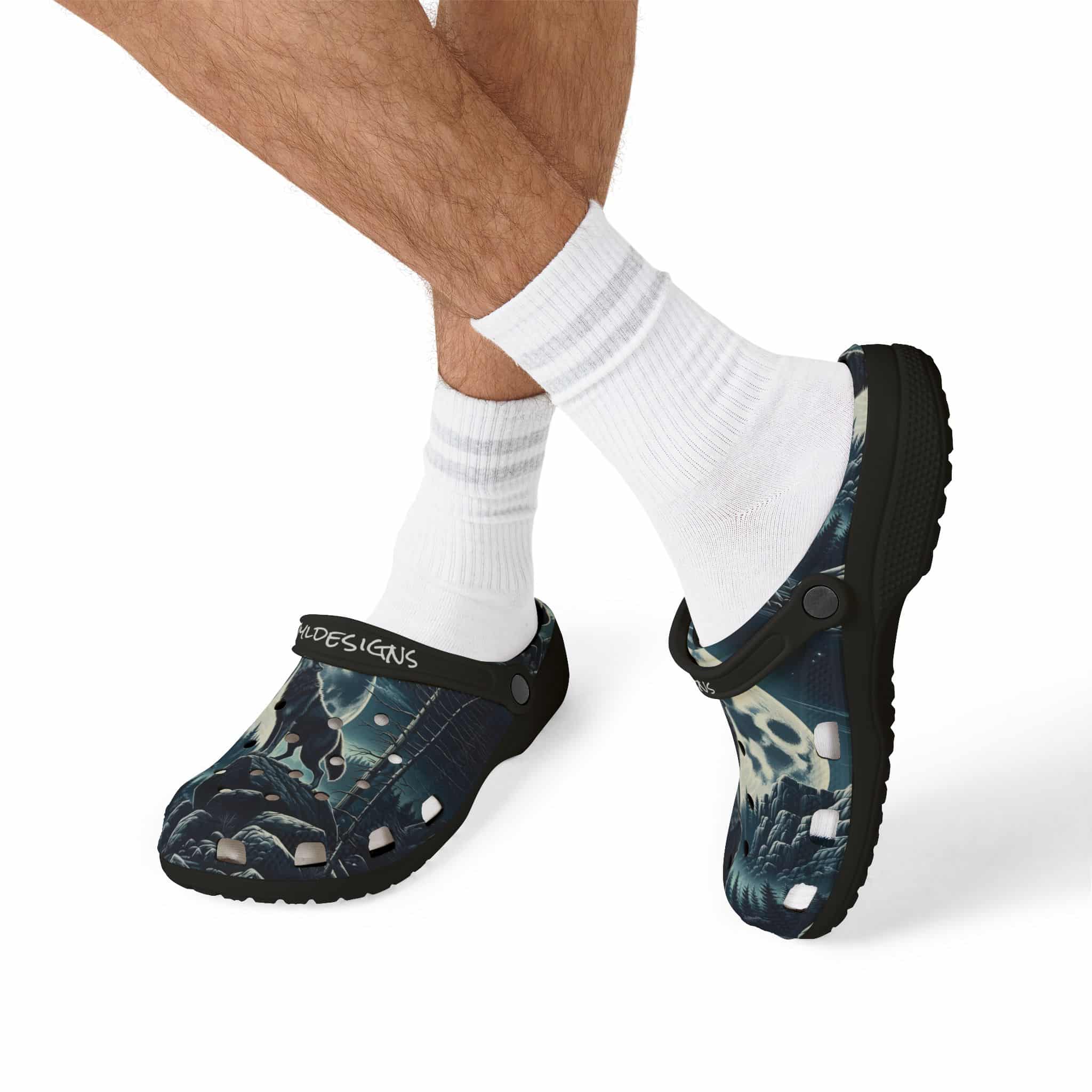 Wolf Howling WD-D001 By Wyldesigns - Clog Shoes - Image 8