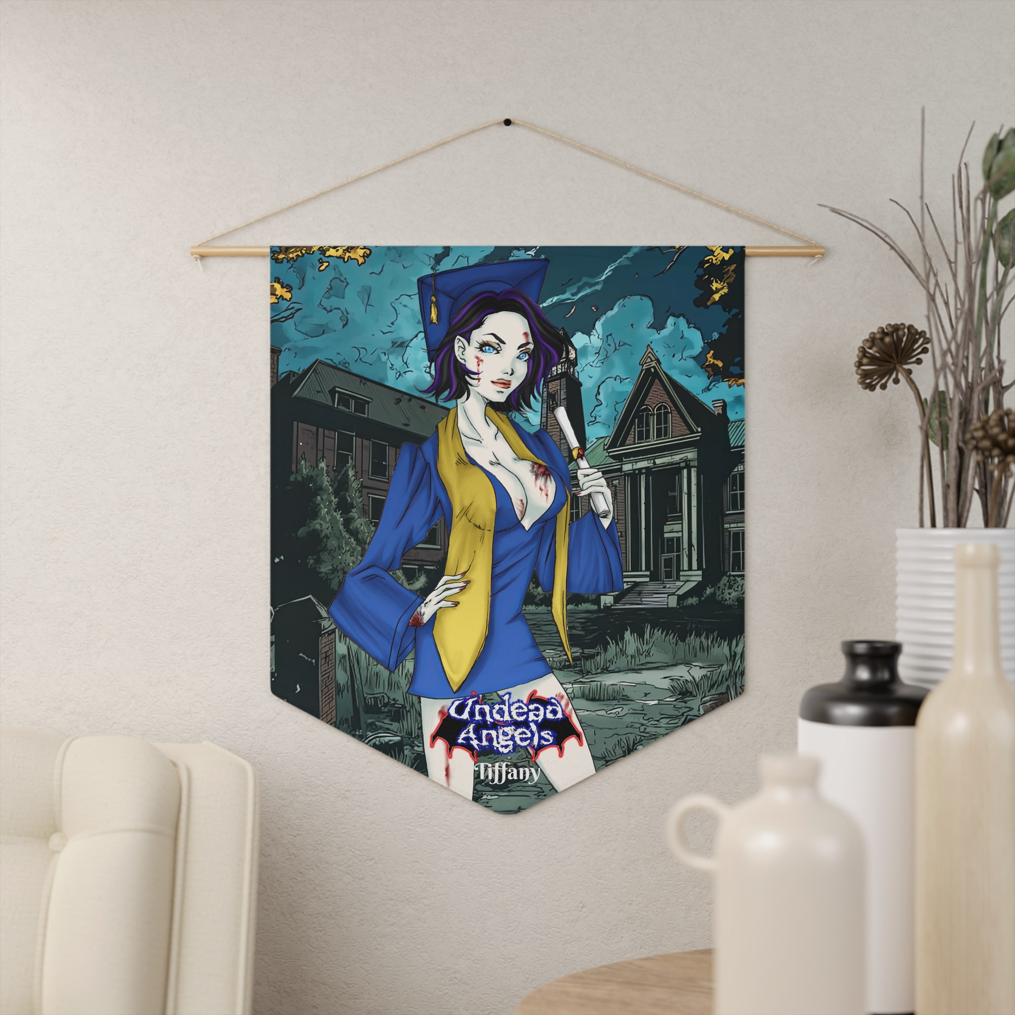Tiffany Undead Angel Graduate Classic Art Pennant - Image 3