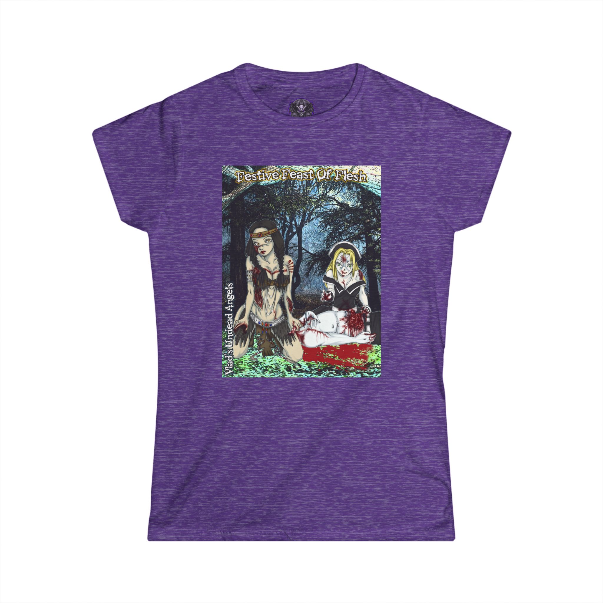 Undead Angel Thanksgiving Chastity & Kaliska – Classic Art w/Text Re-Issue Women's Softstyle Tee - Image 37